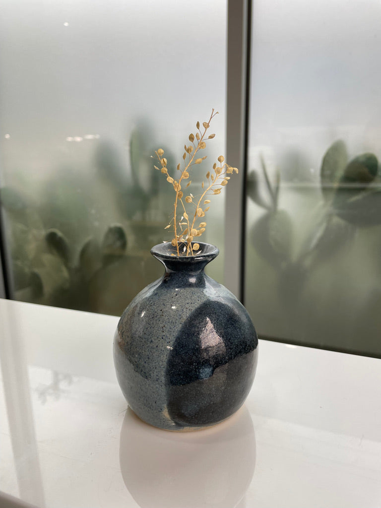 Vintage Blue Handmade Small Vase