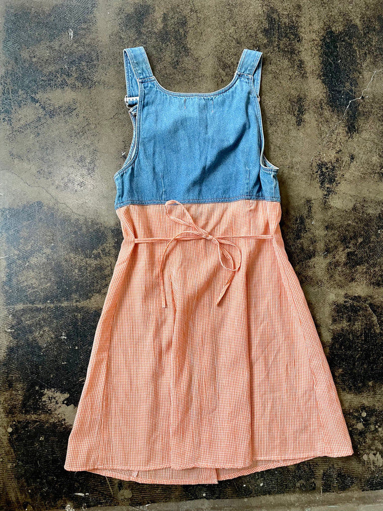 90's True Blue Denim & Gingham Dress