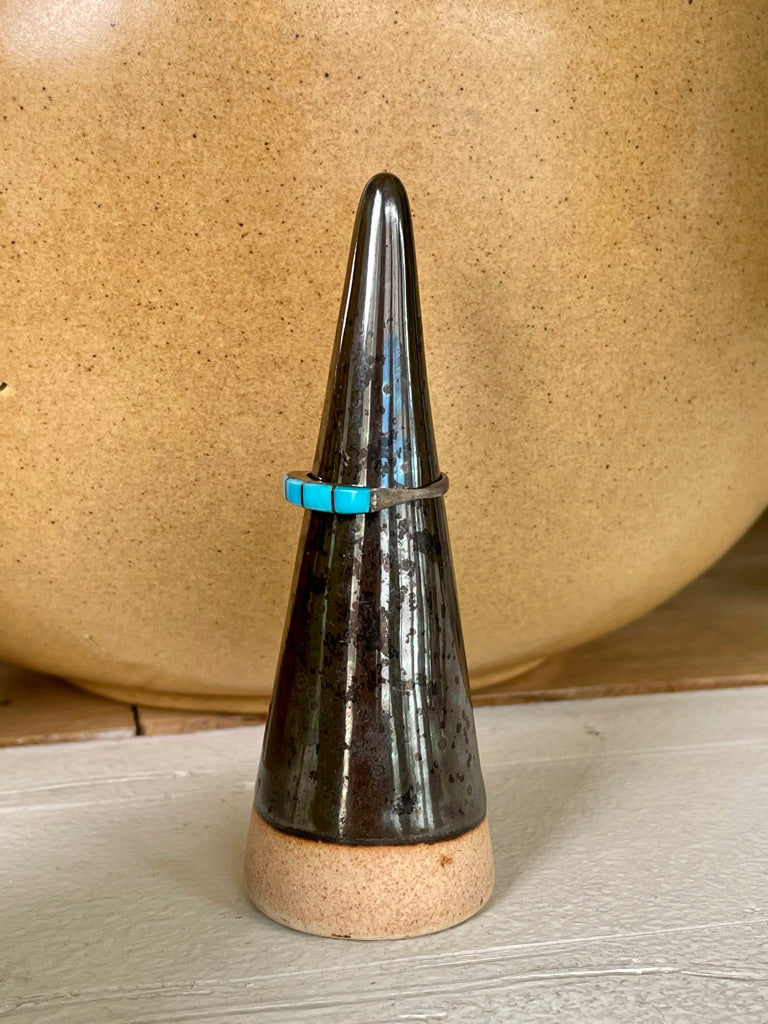 Vintage Turquoise Ring 4 Aligned Stones