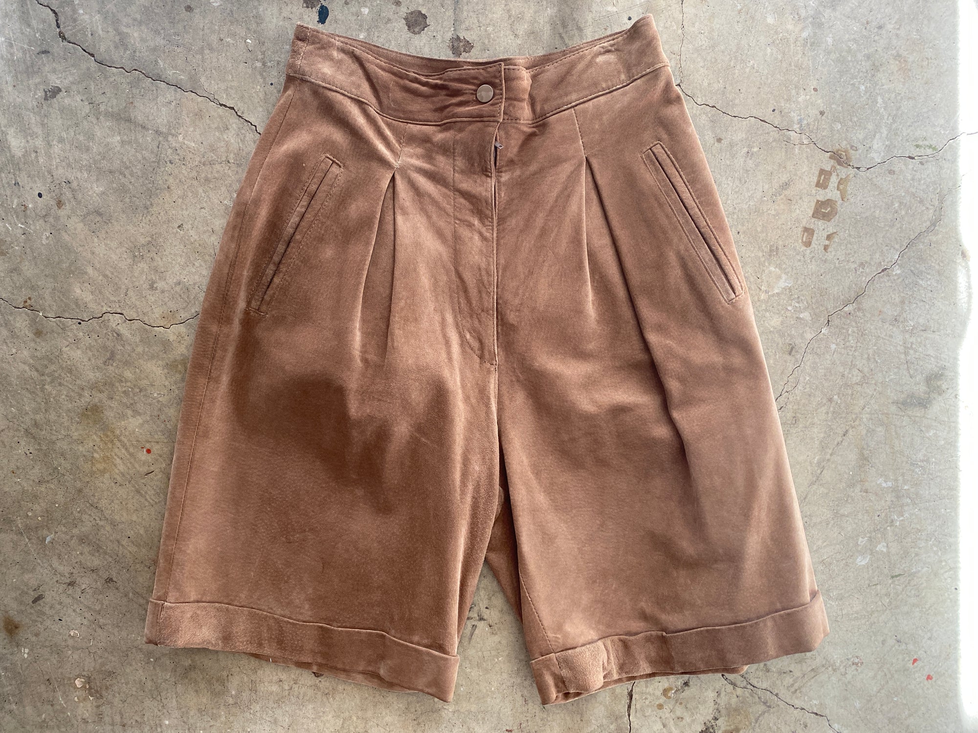 Tan Suede Shorts