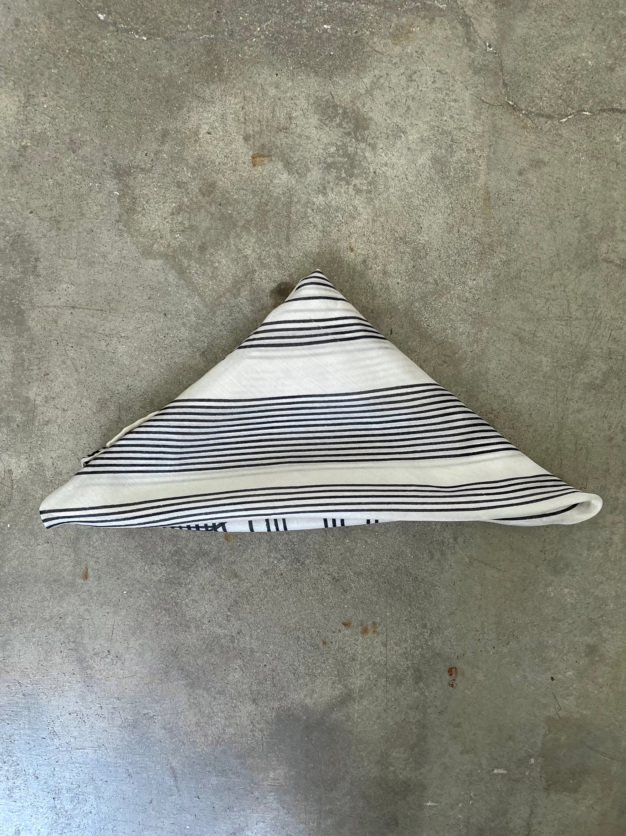 Vintage Japanese Black & White Silk Scarf