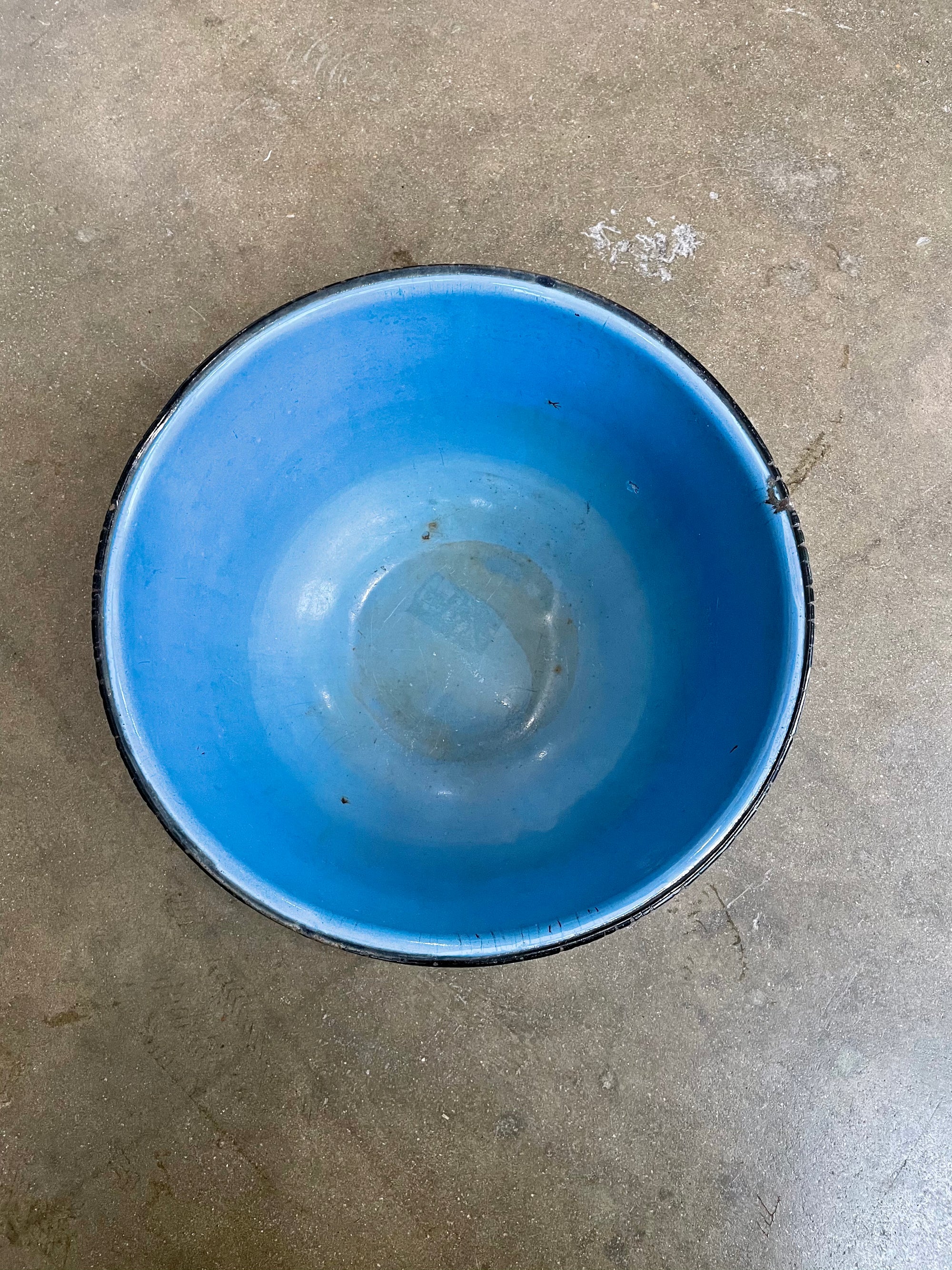Vintage Blue Enamel Mixing Bowl