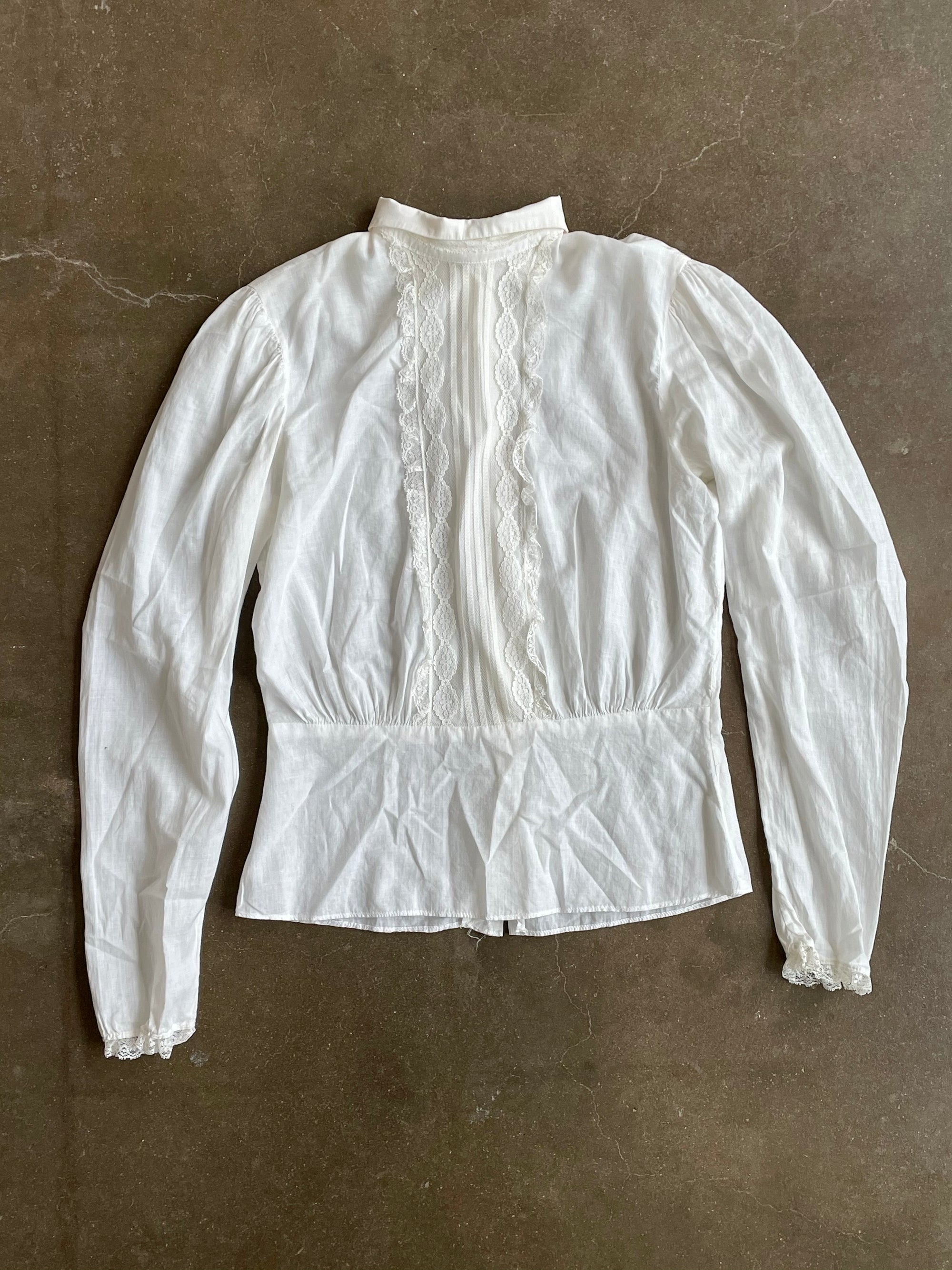 Vintage Long Sleeve Blouse With Lace Details