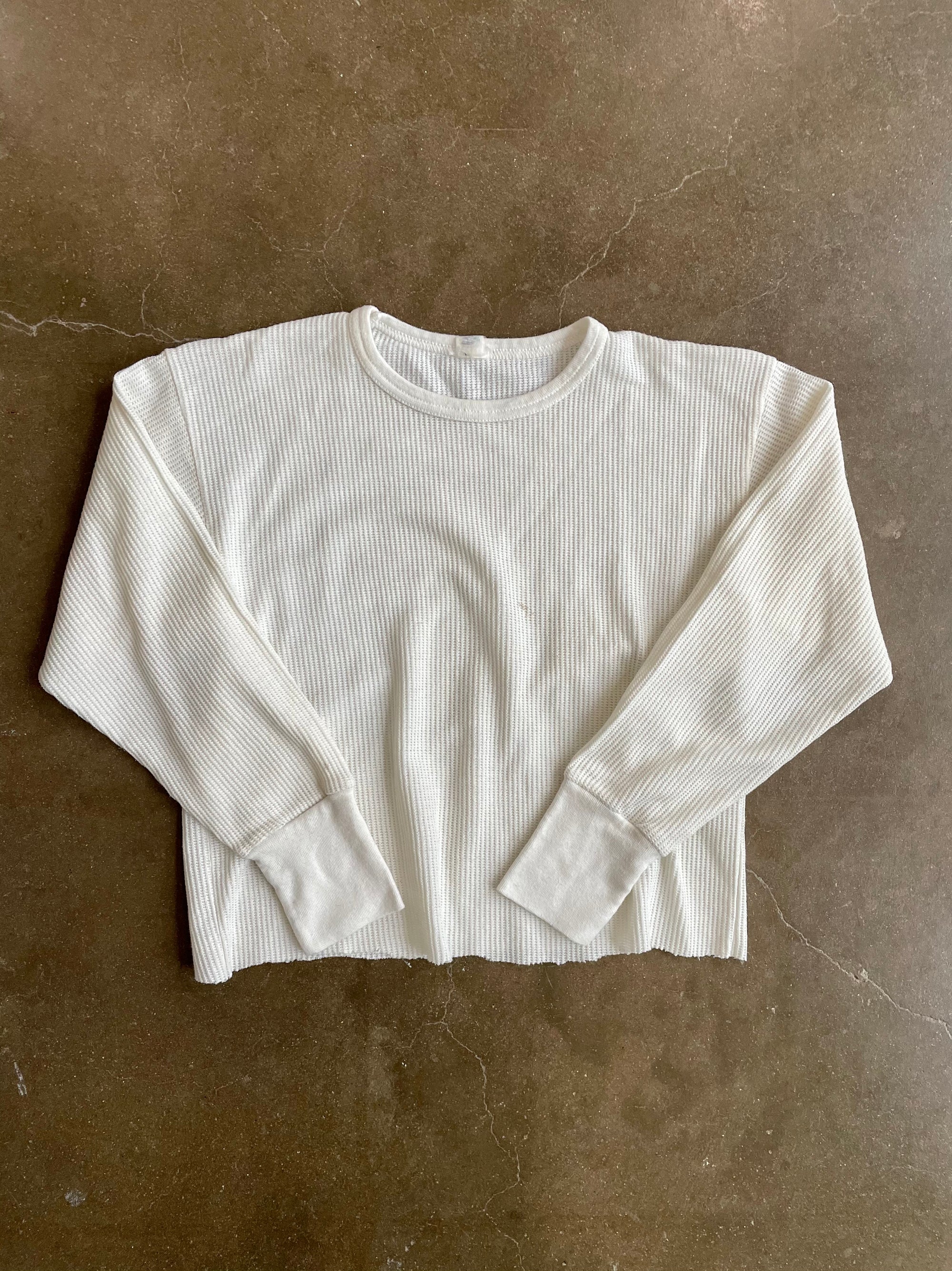 Vintage Cropped White Thermal
