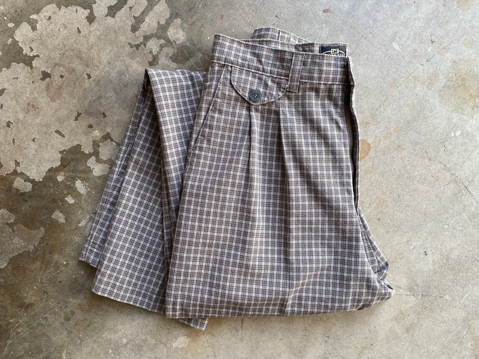 Vintage Plaid Lee Casual Pleat Pants