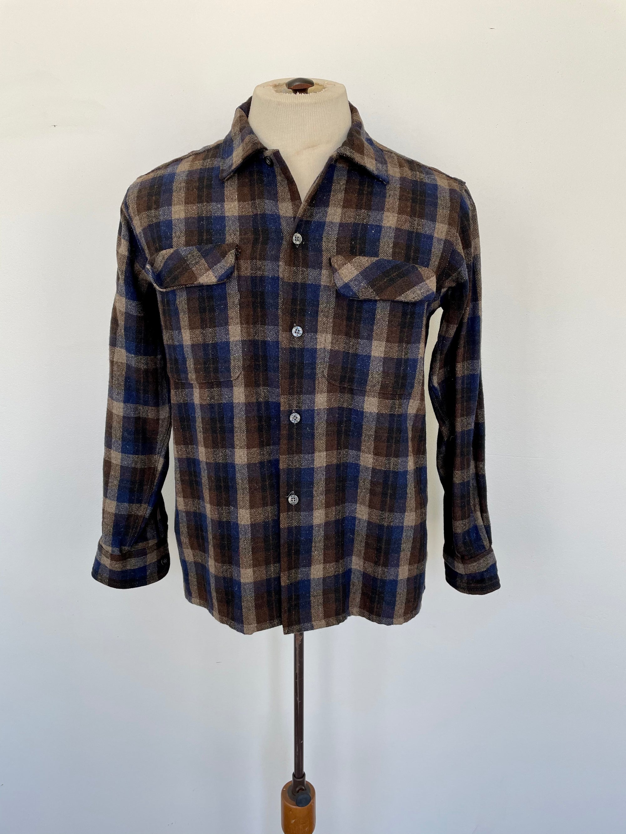 Vintage Eastchester Brown & Blue Flannel