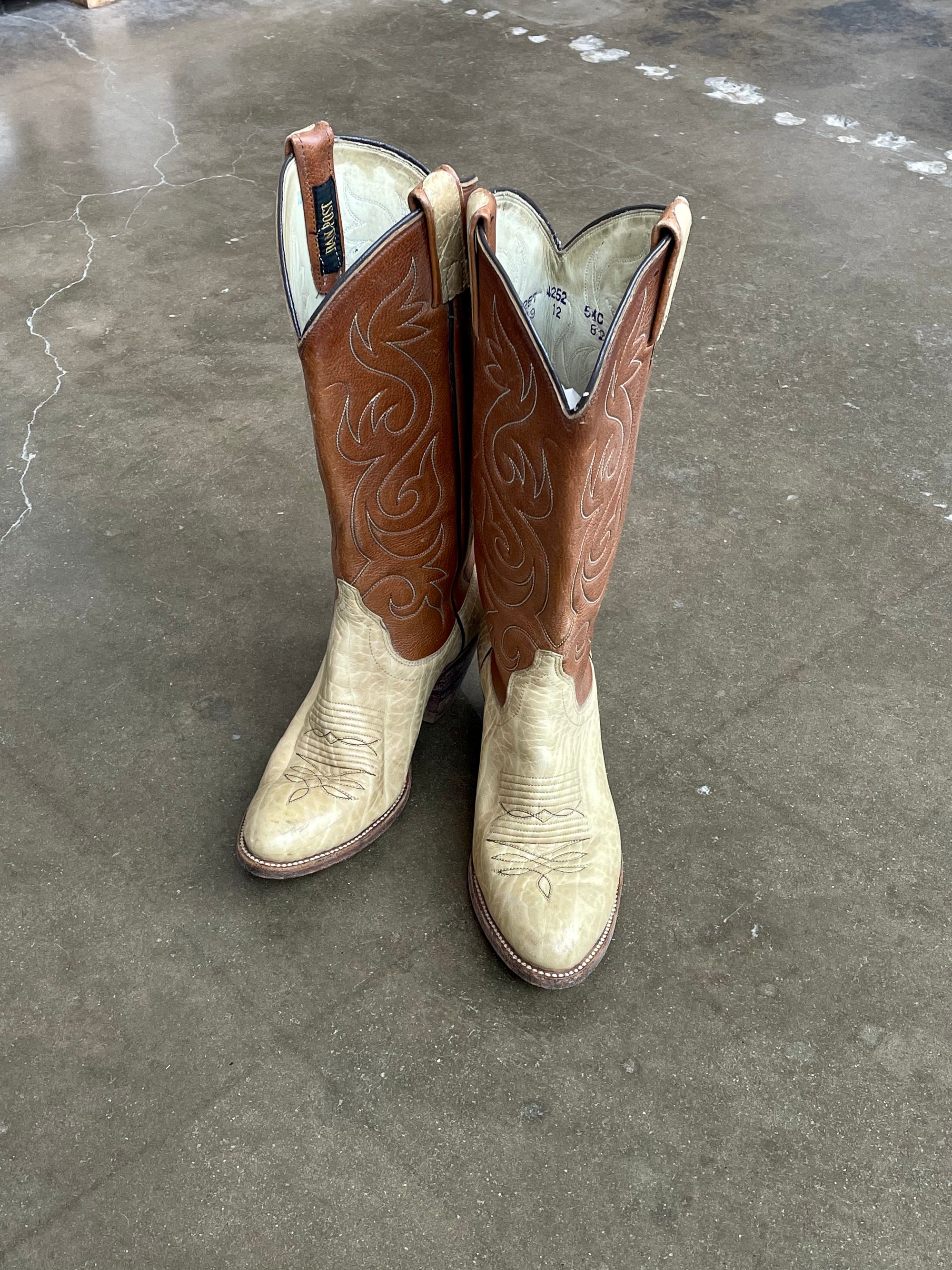 Vintage Brown & Tan Dan Post Cowboy Boots