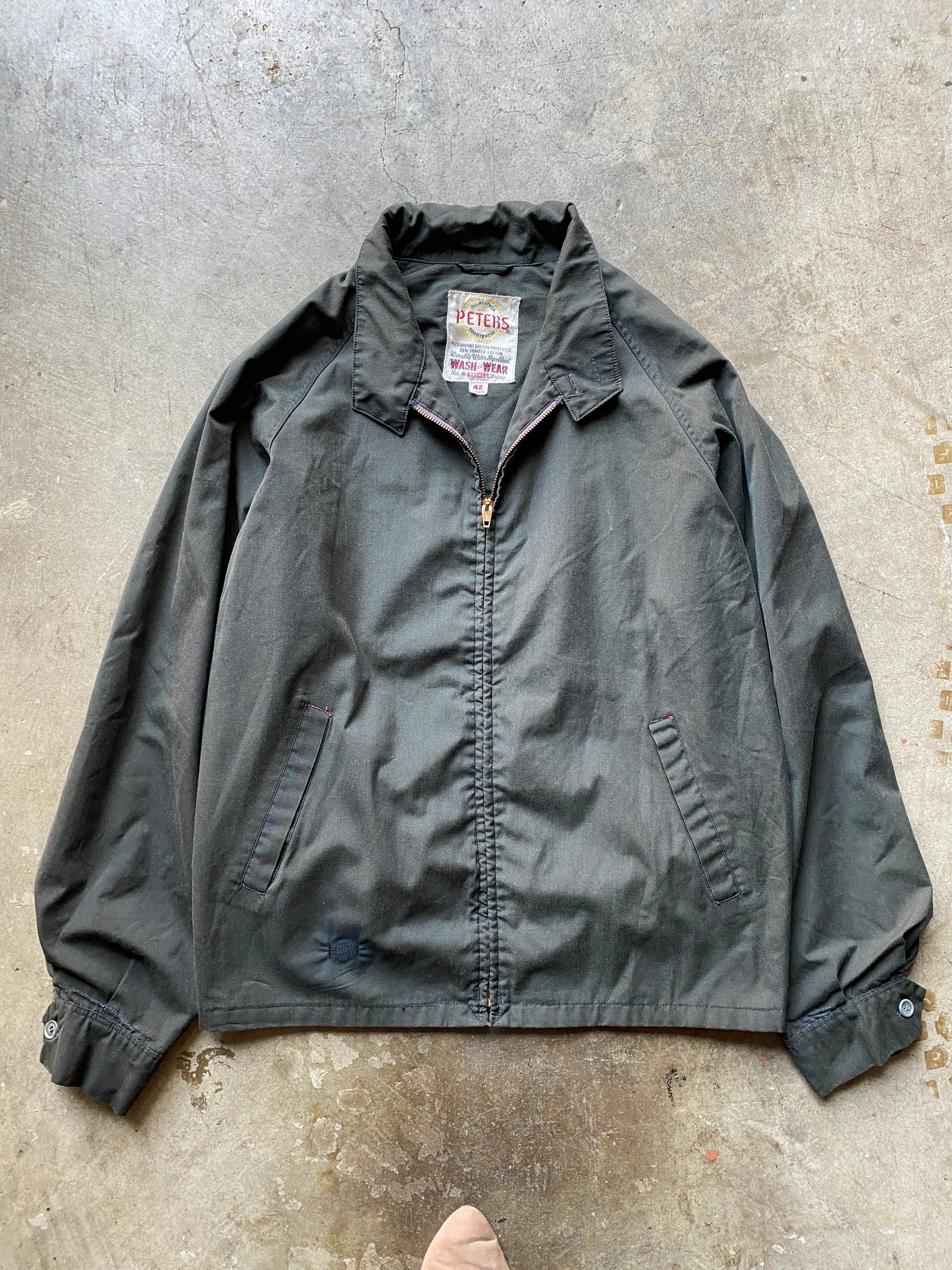 Vintage Dark Green Peters Bomber Jacket