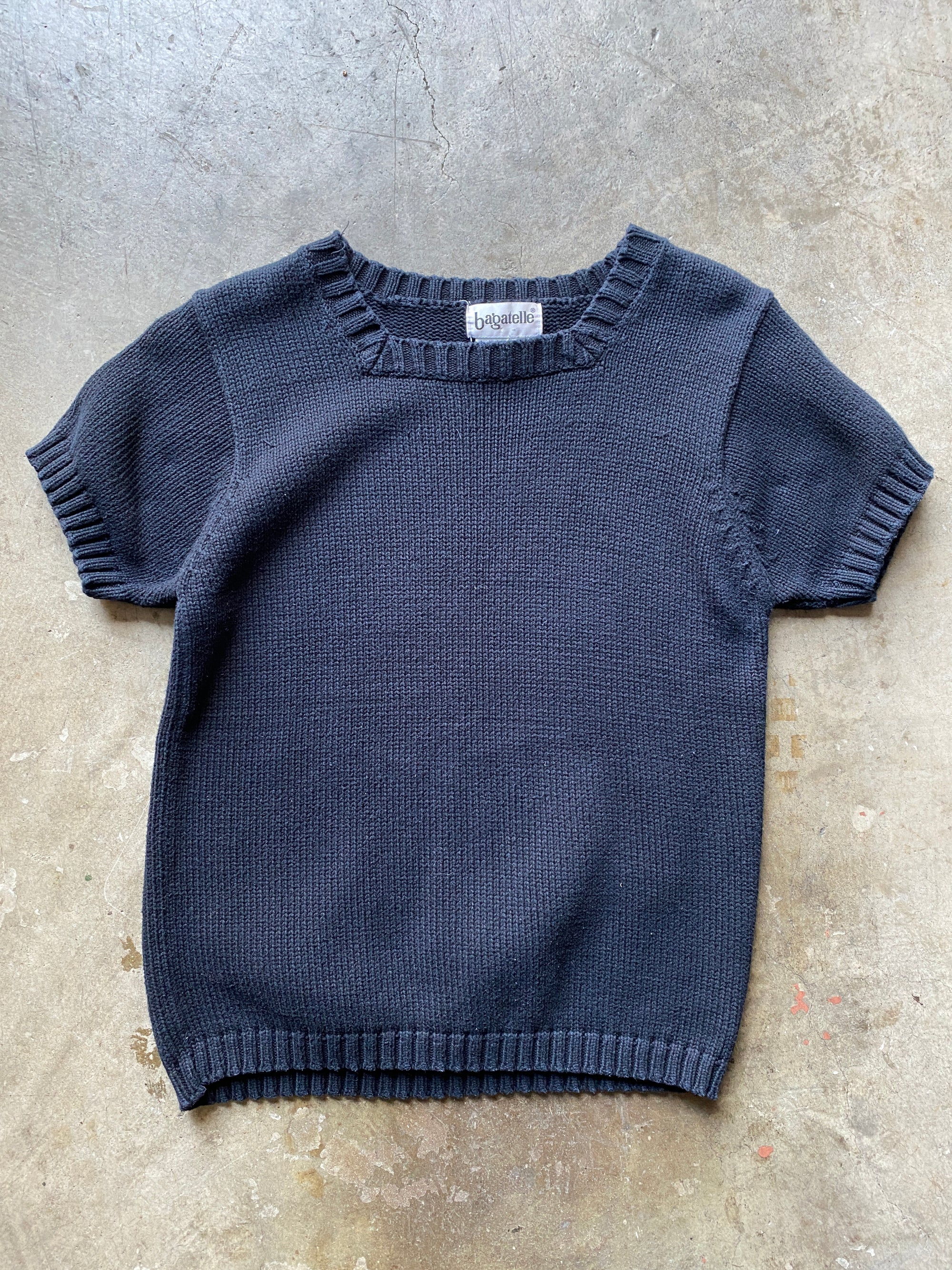 Black Square-Neck Sweater