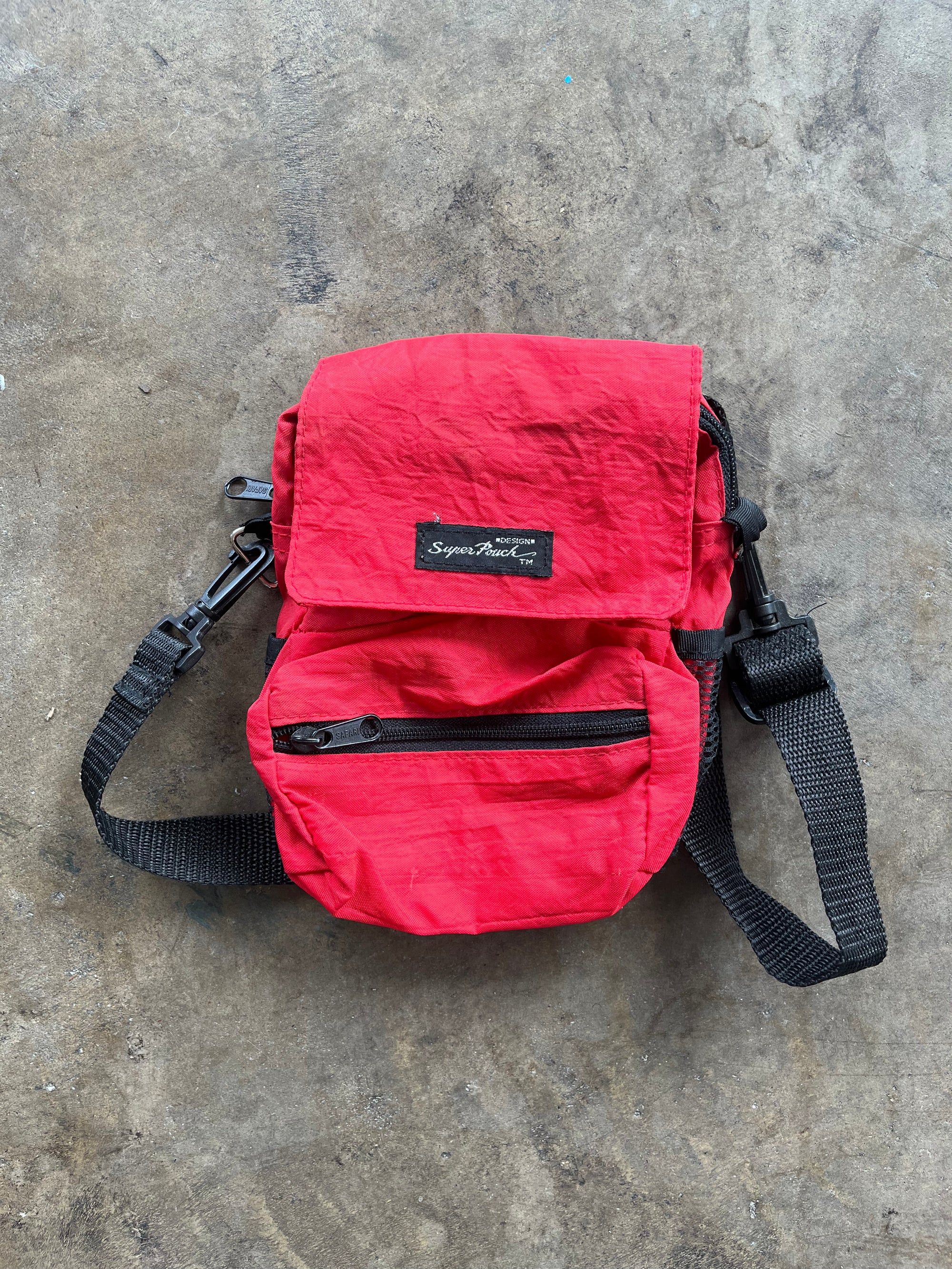 Red Nylon Pouch Bag