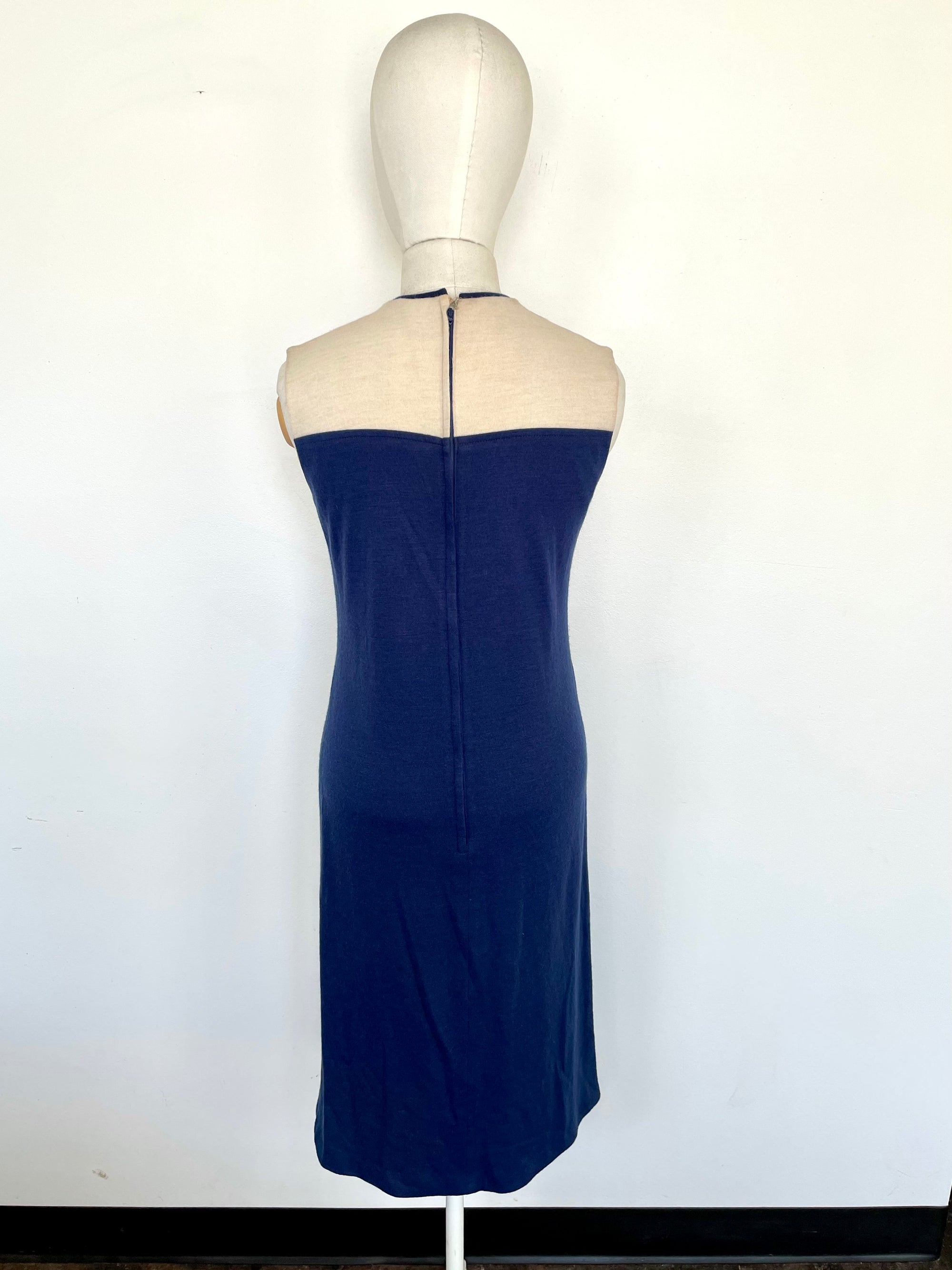 Vintage Beige & Blue Dress