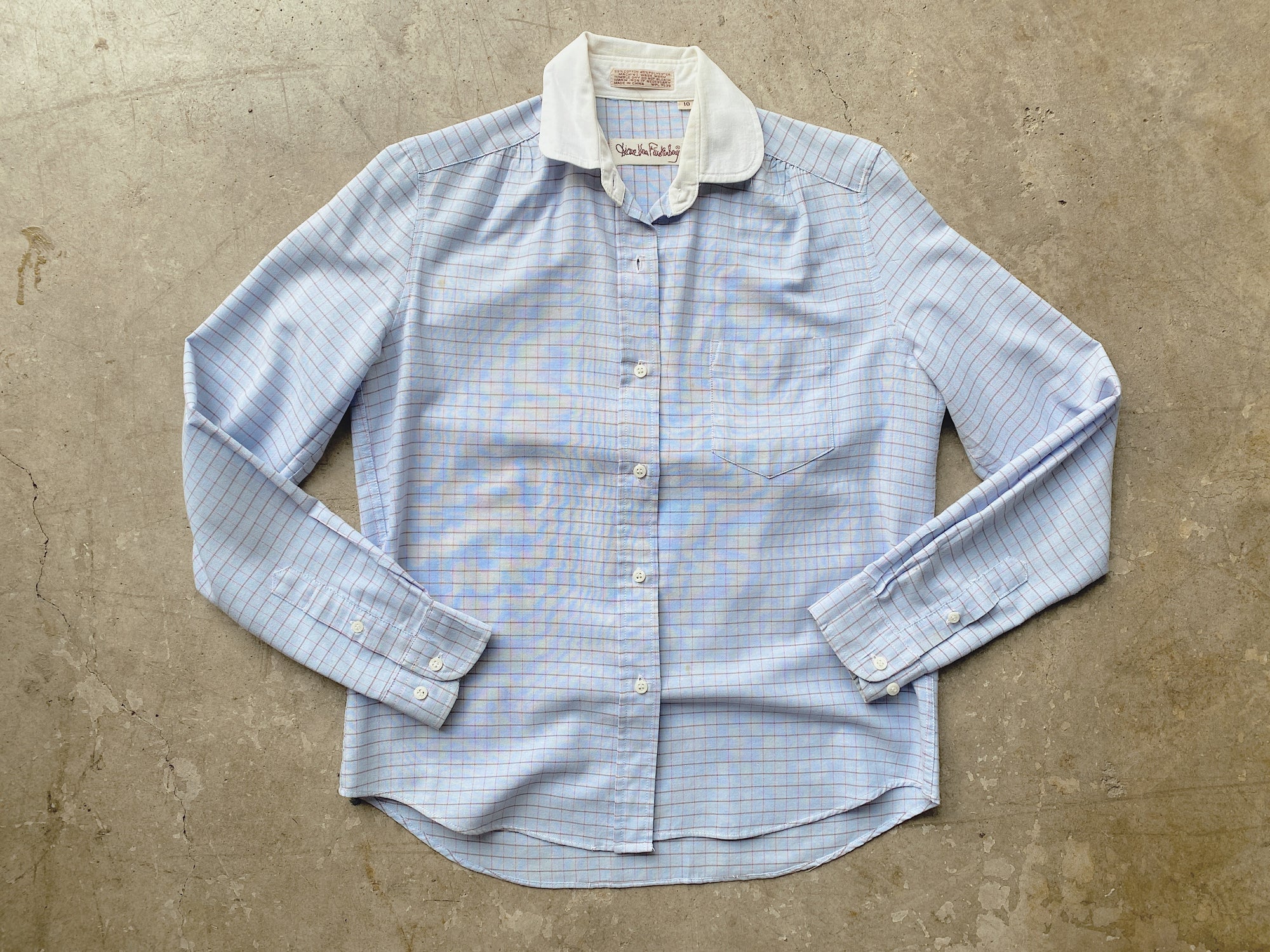Blue Window Plaid DVF Button Up