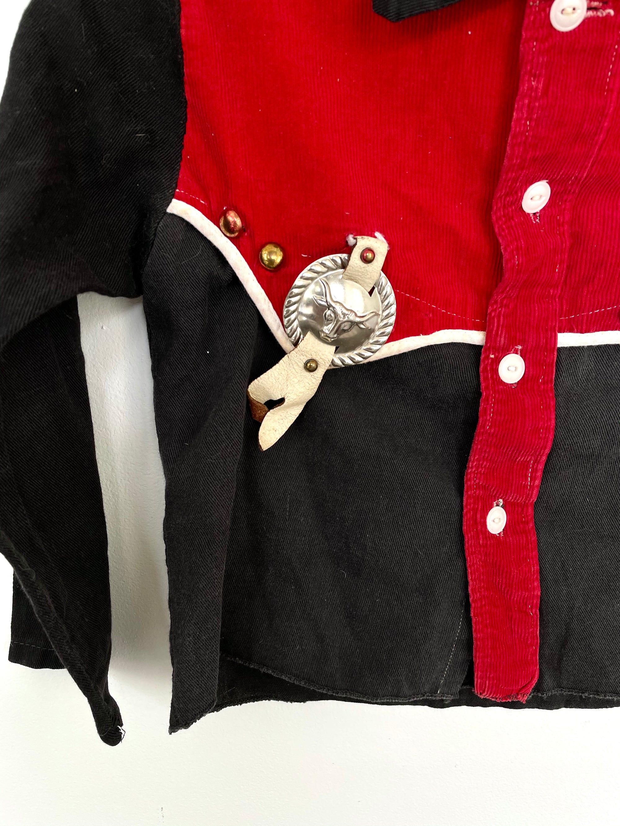 Vintage Black & Red Western Button Up