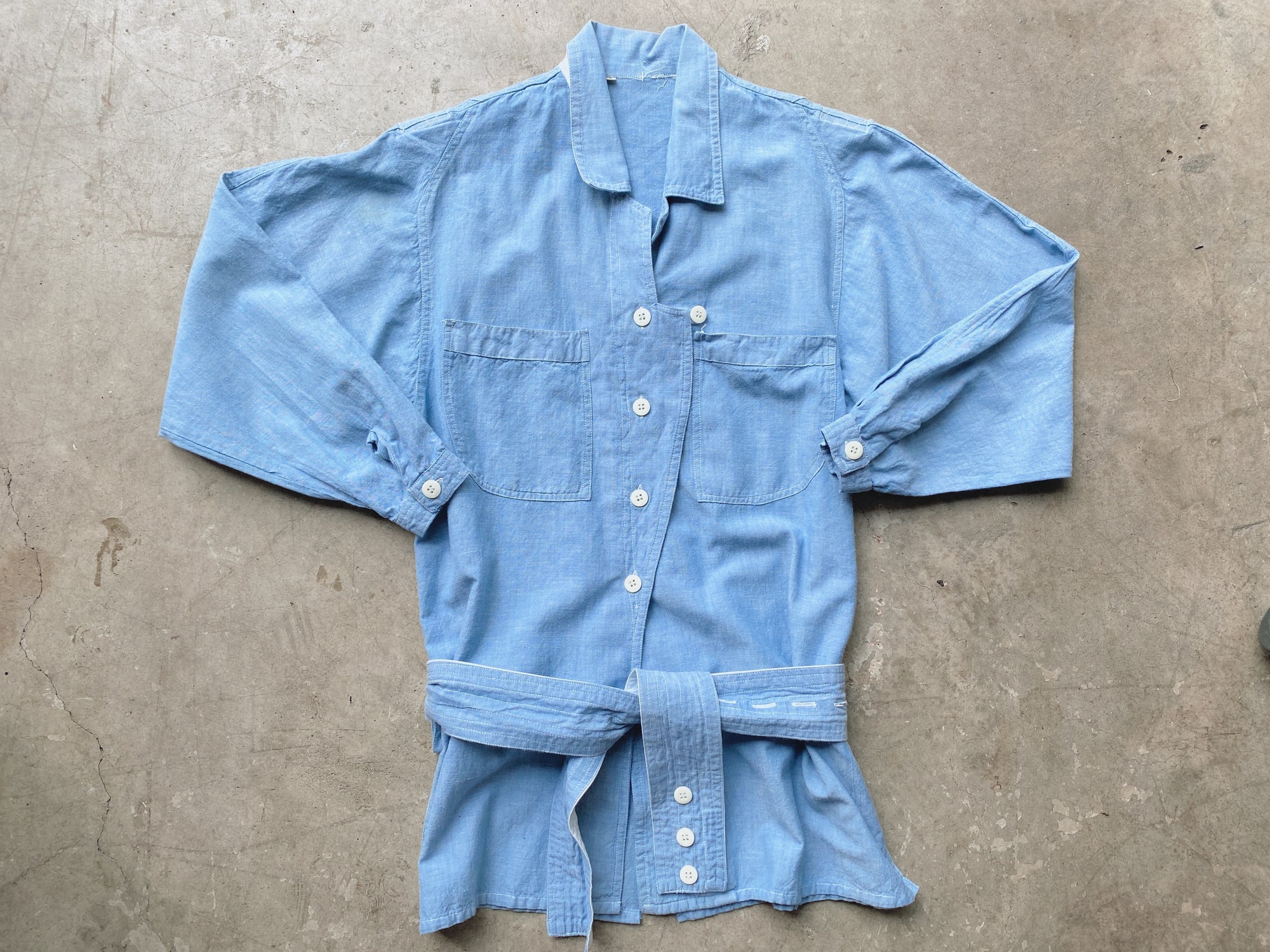 Chambray Tie Waist Tunic