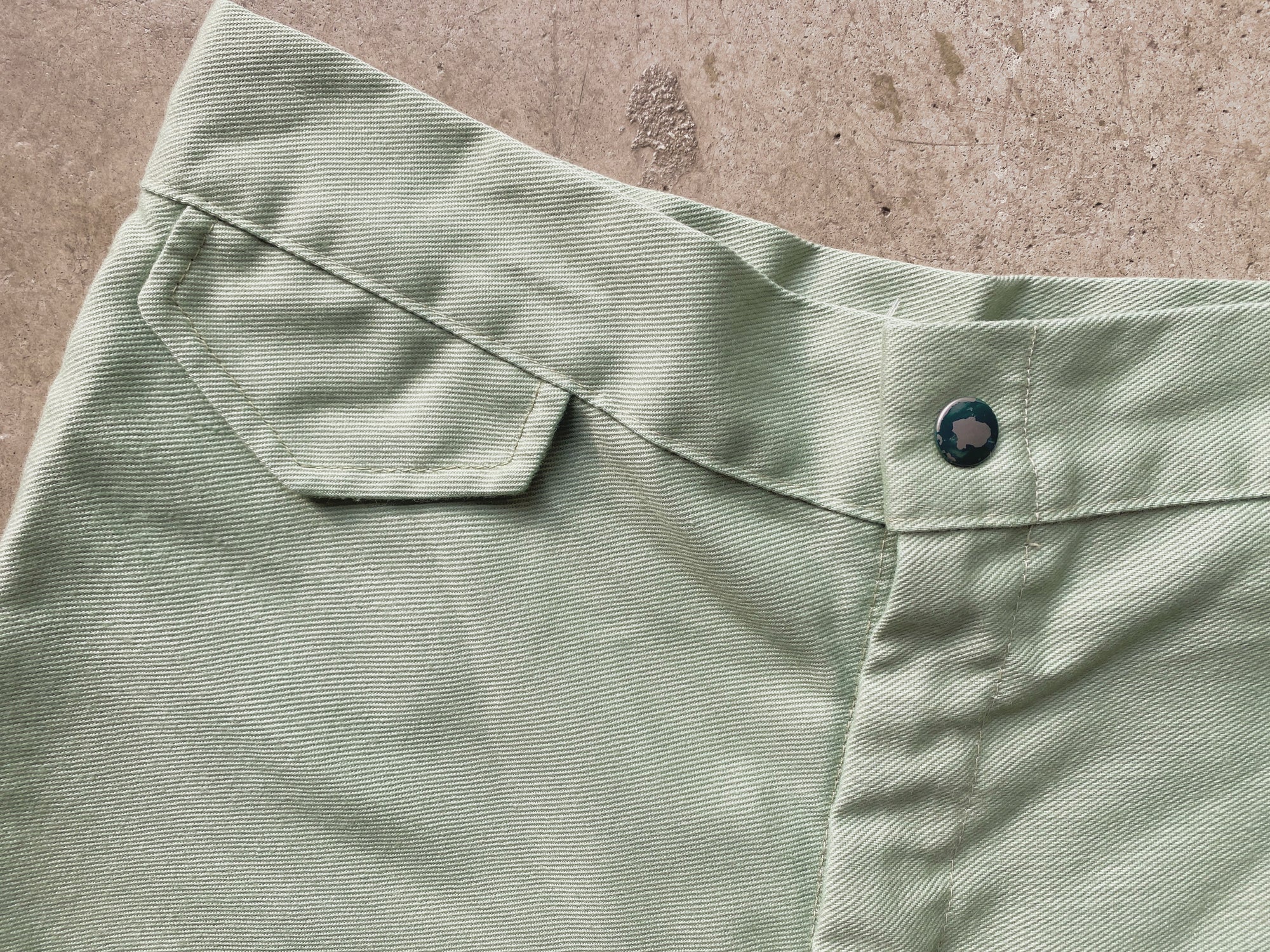 Mint Green Cotton Canvas Short