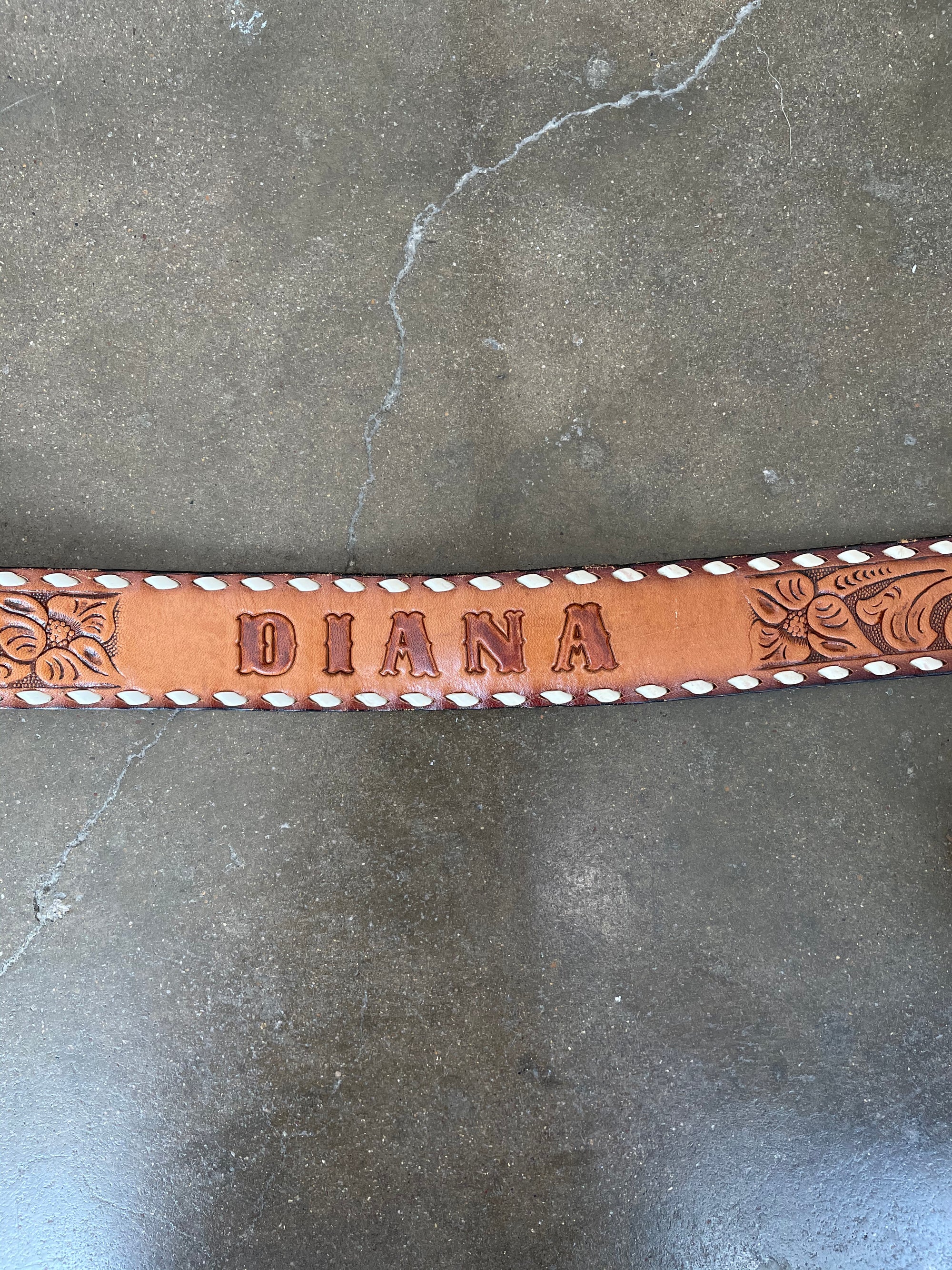 Vintage Light Brown "Diana" Leather Belt