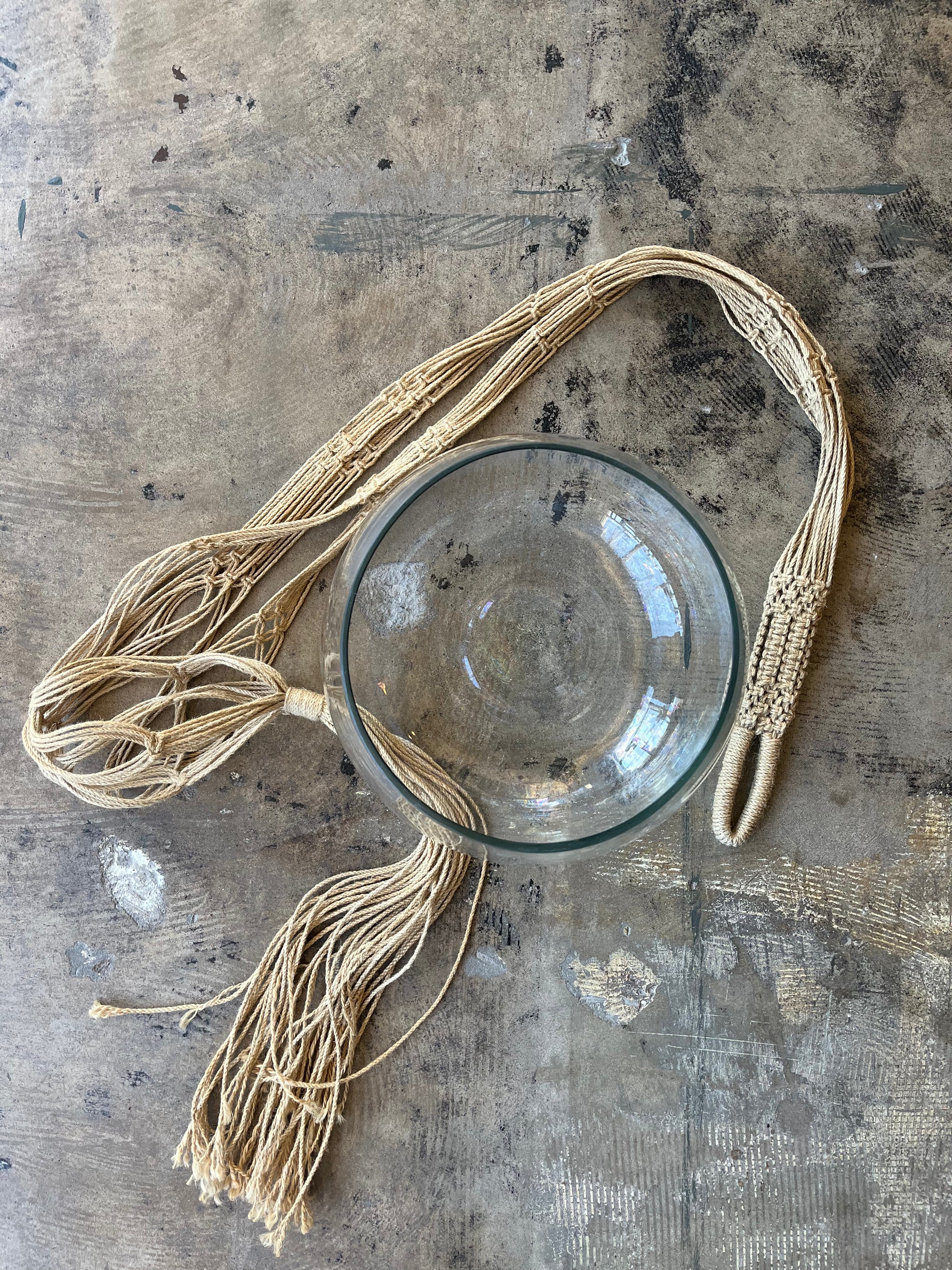 Hanging Glass Bowl Planter