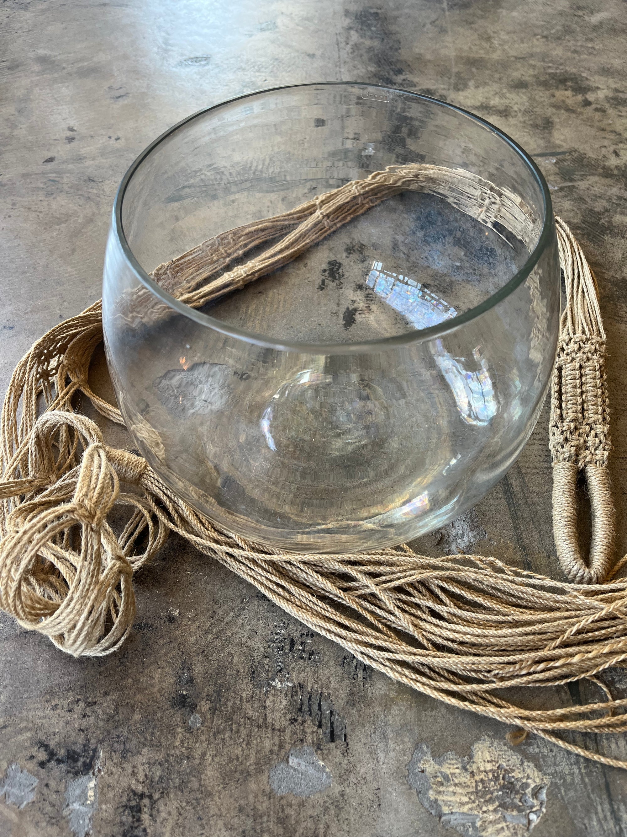 Hanging Glass Bowl Planter