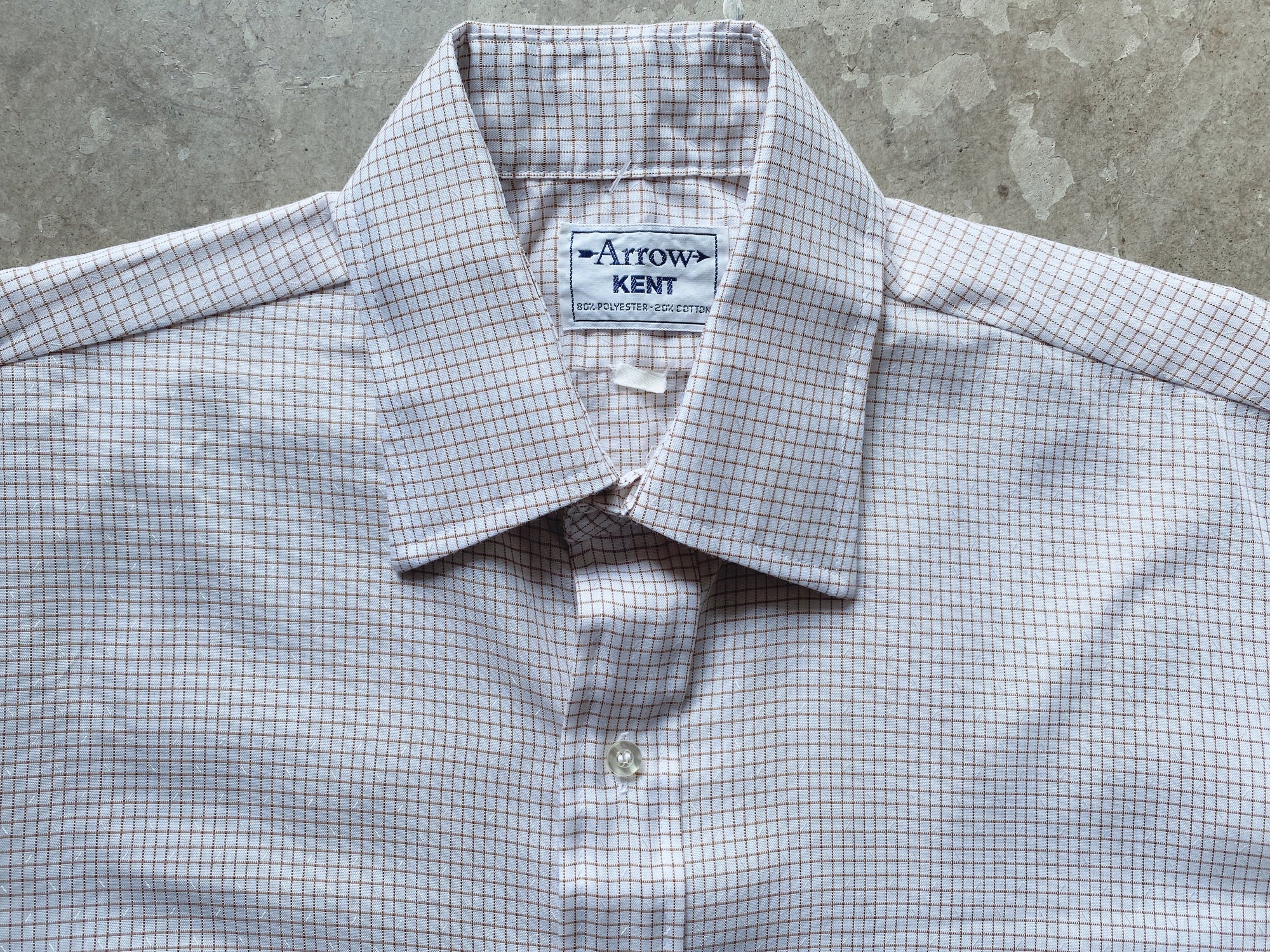 1970s Brown Plaid Arrow Kent Button Down