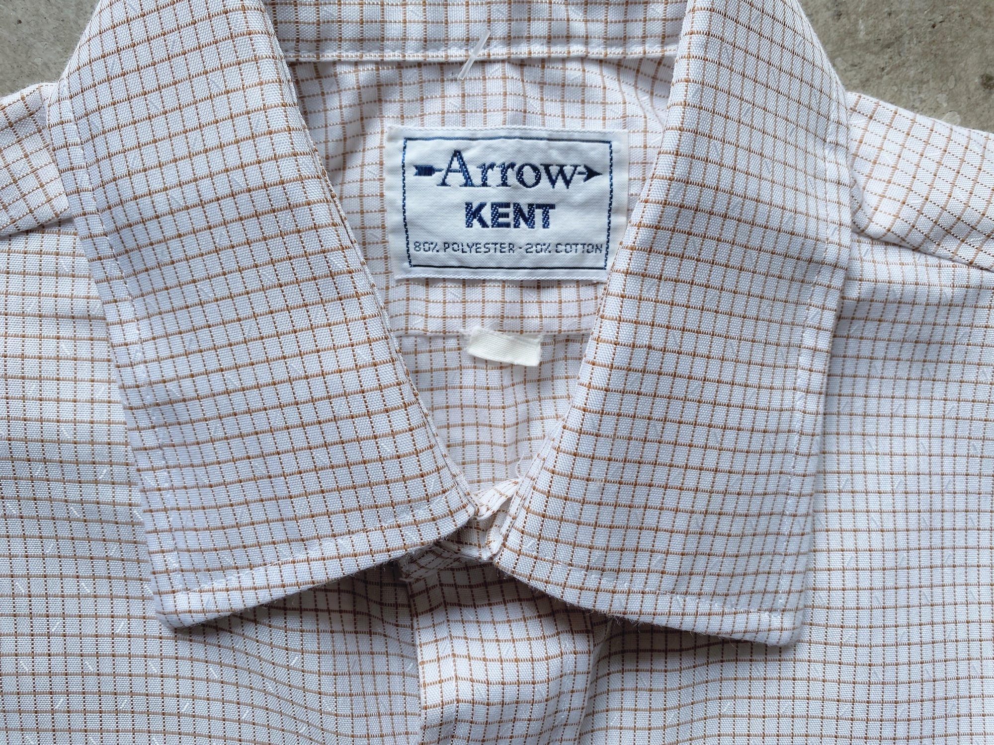 1970s Brown Plaid Arrow Kent Button Down