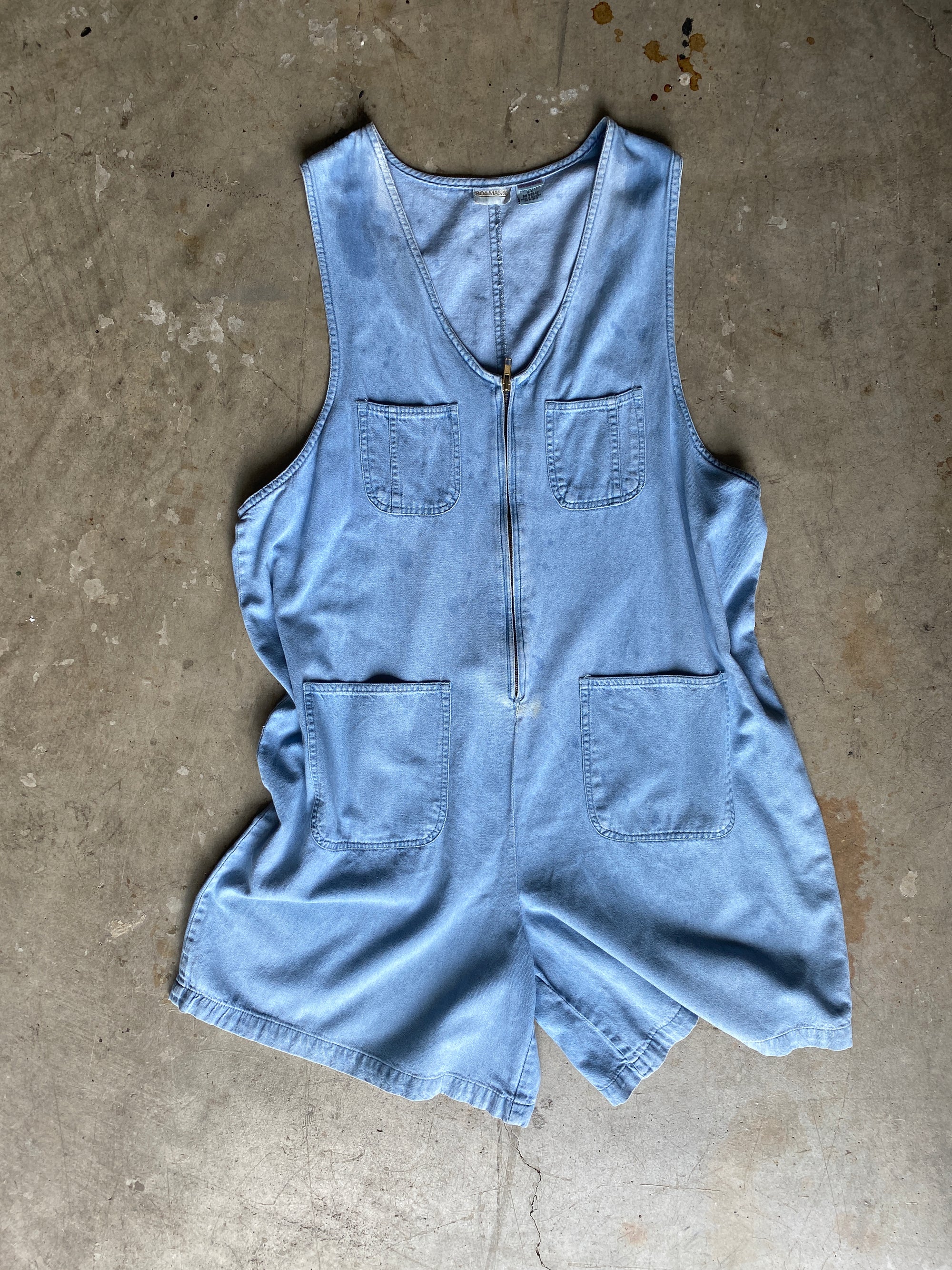 Bleached Denim Romper