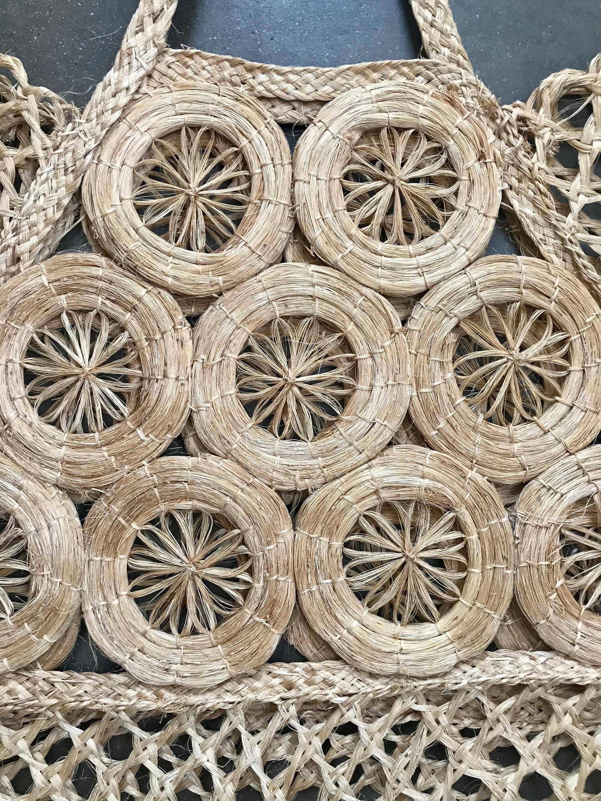 Vintage Hand-Woven Straw Tote