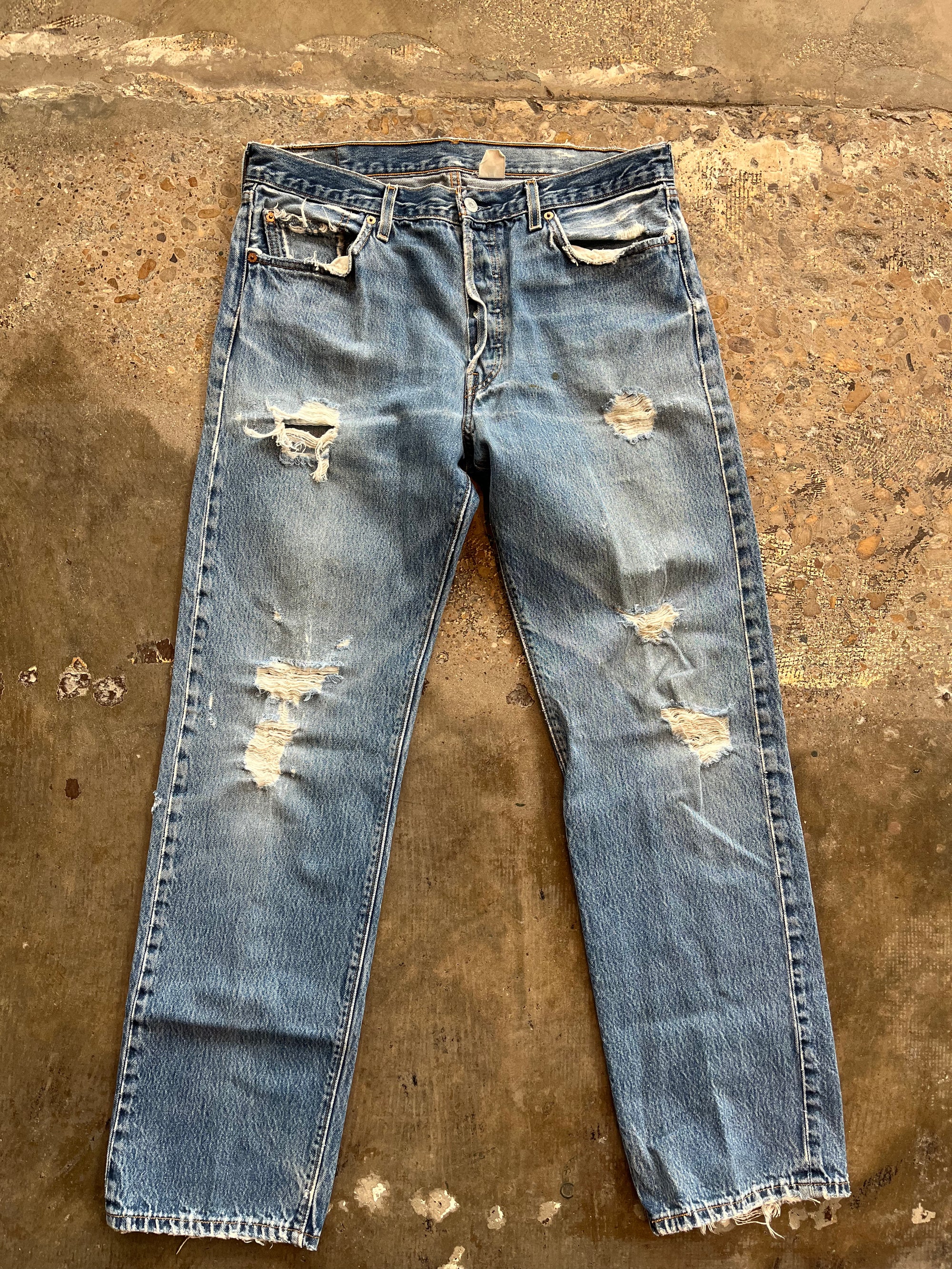 2003 Distressed 501 Levi Jeans