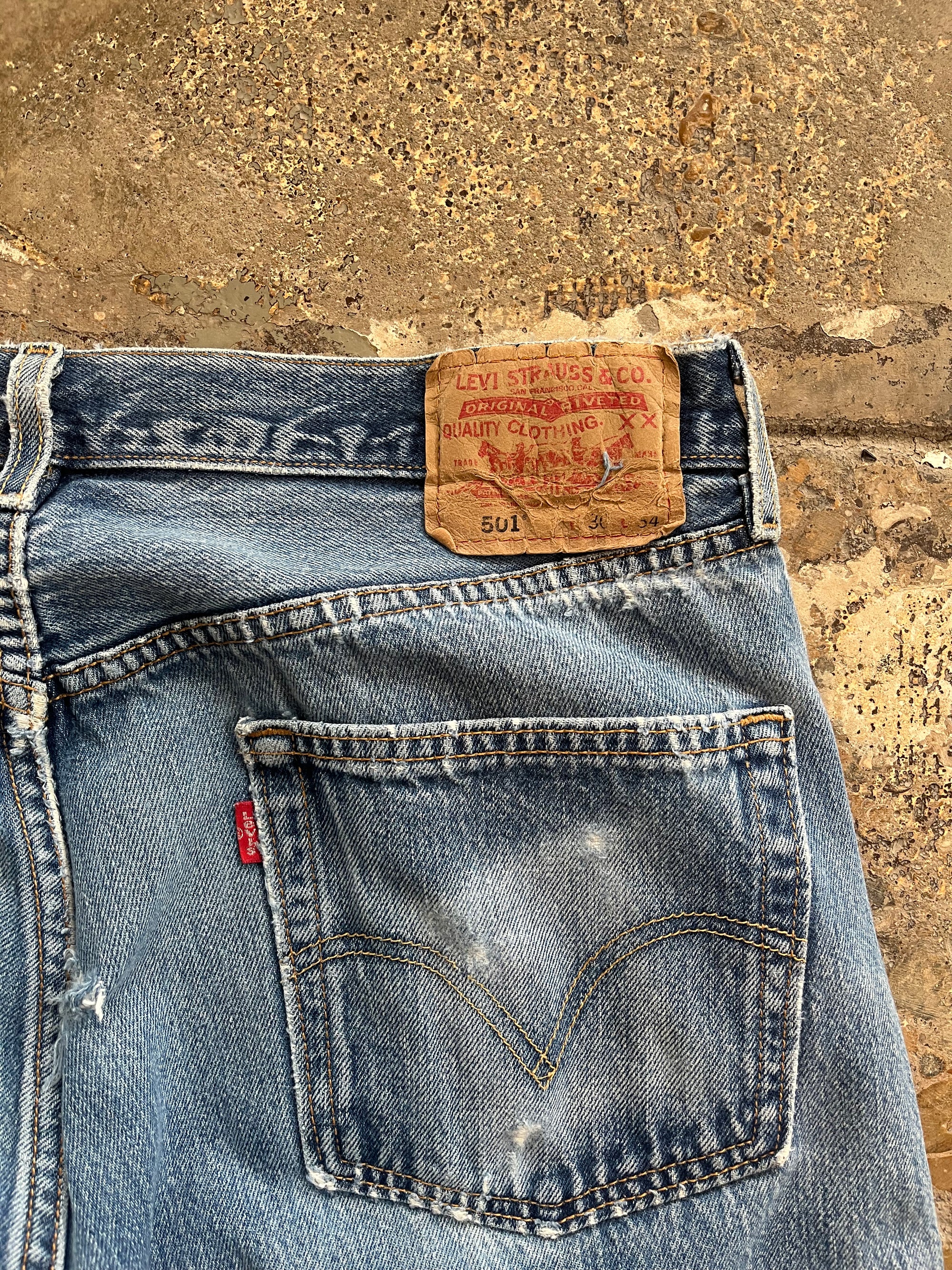 2003 Distressed 501 Levi Jeans