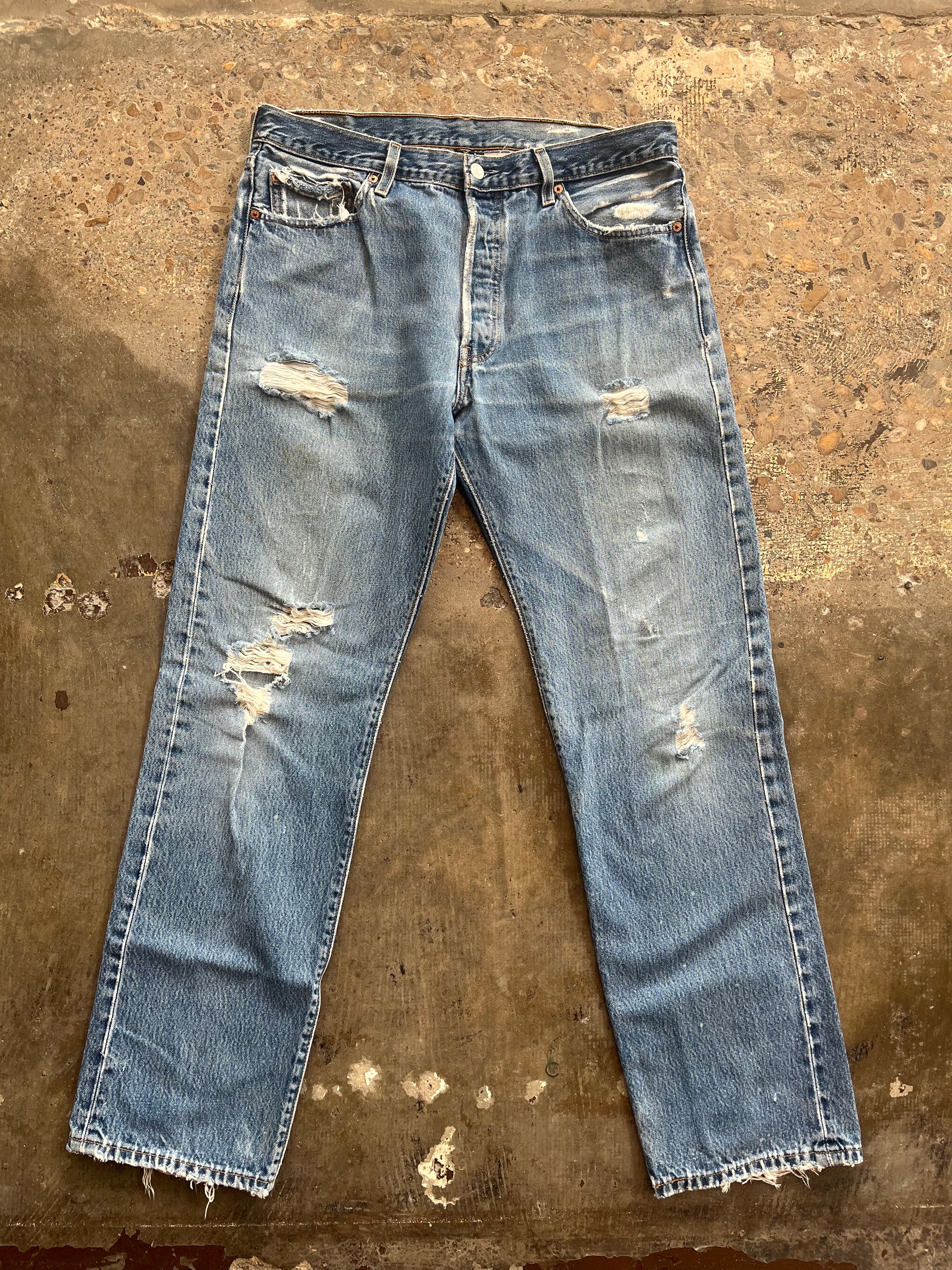 Distressed 2002 501 Levi Jeans