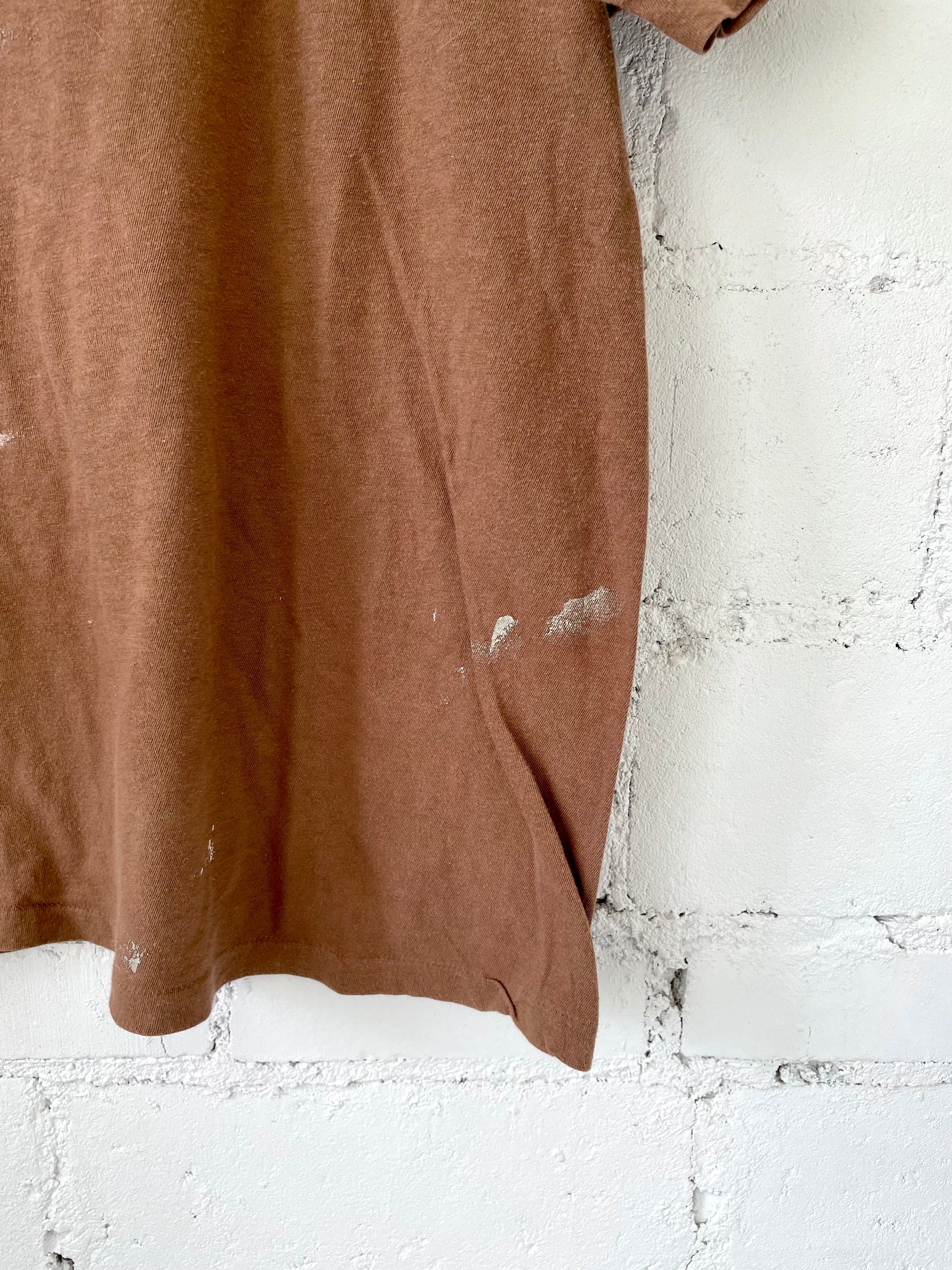 Vintage Brown Basic Tee w/ Paint Stains