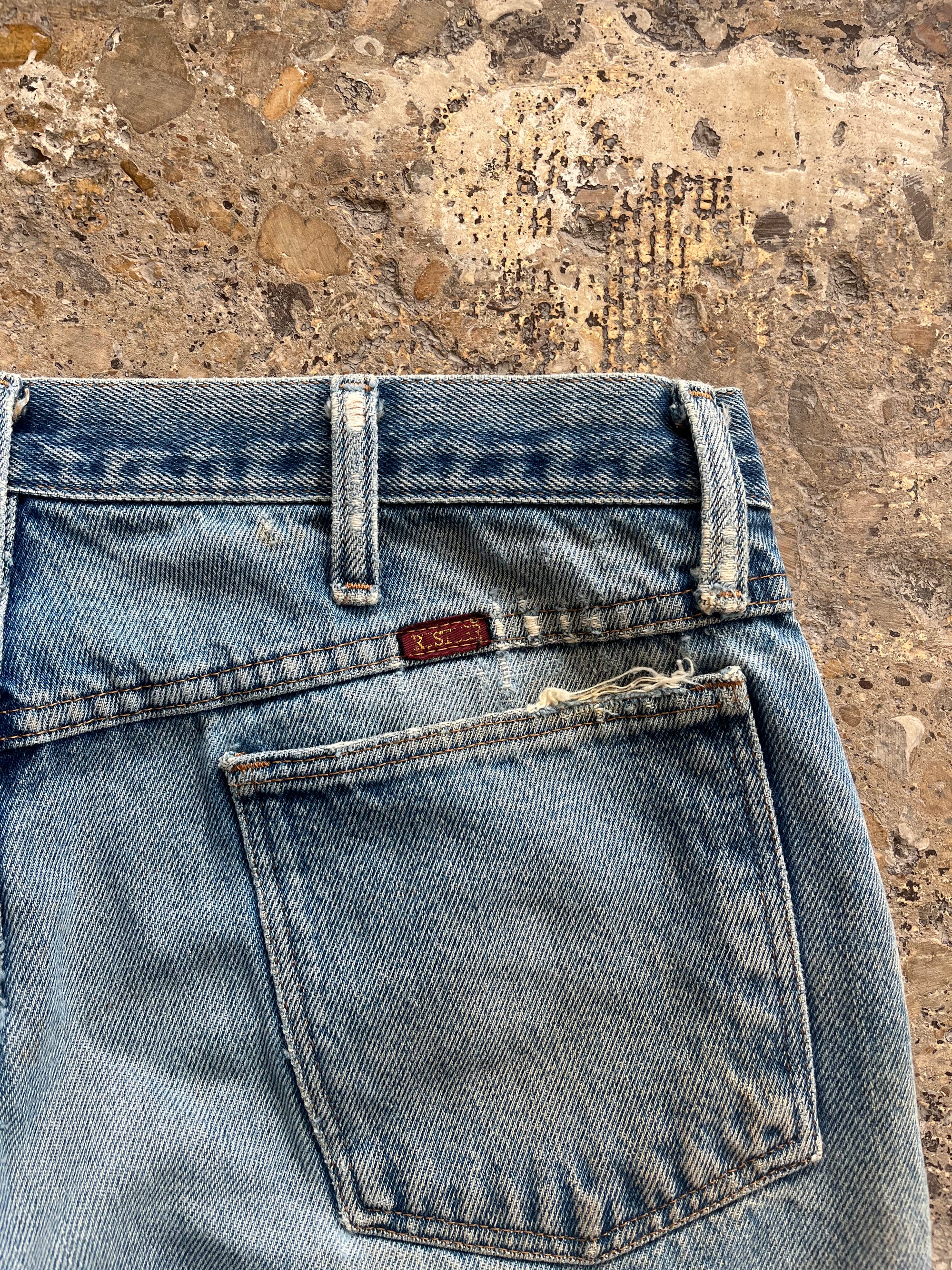 Light Wash Distressed Rustler Jeans