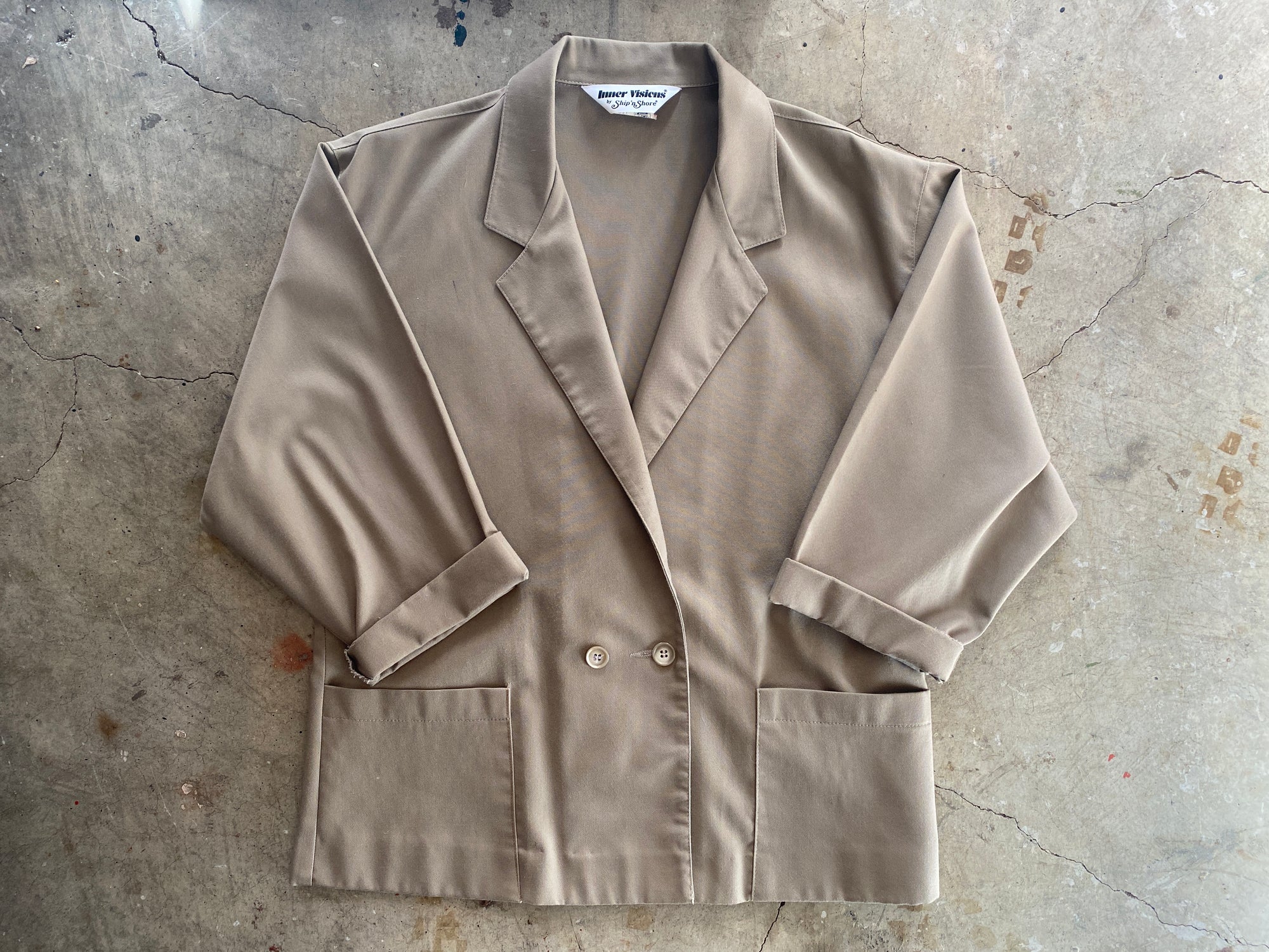 Beige Dolman Double Breasted Jacket