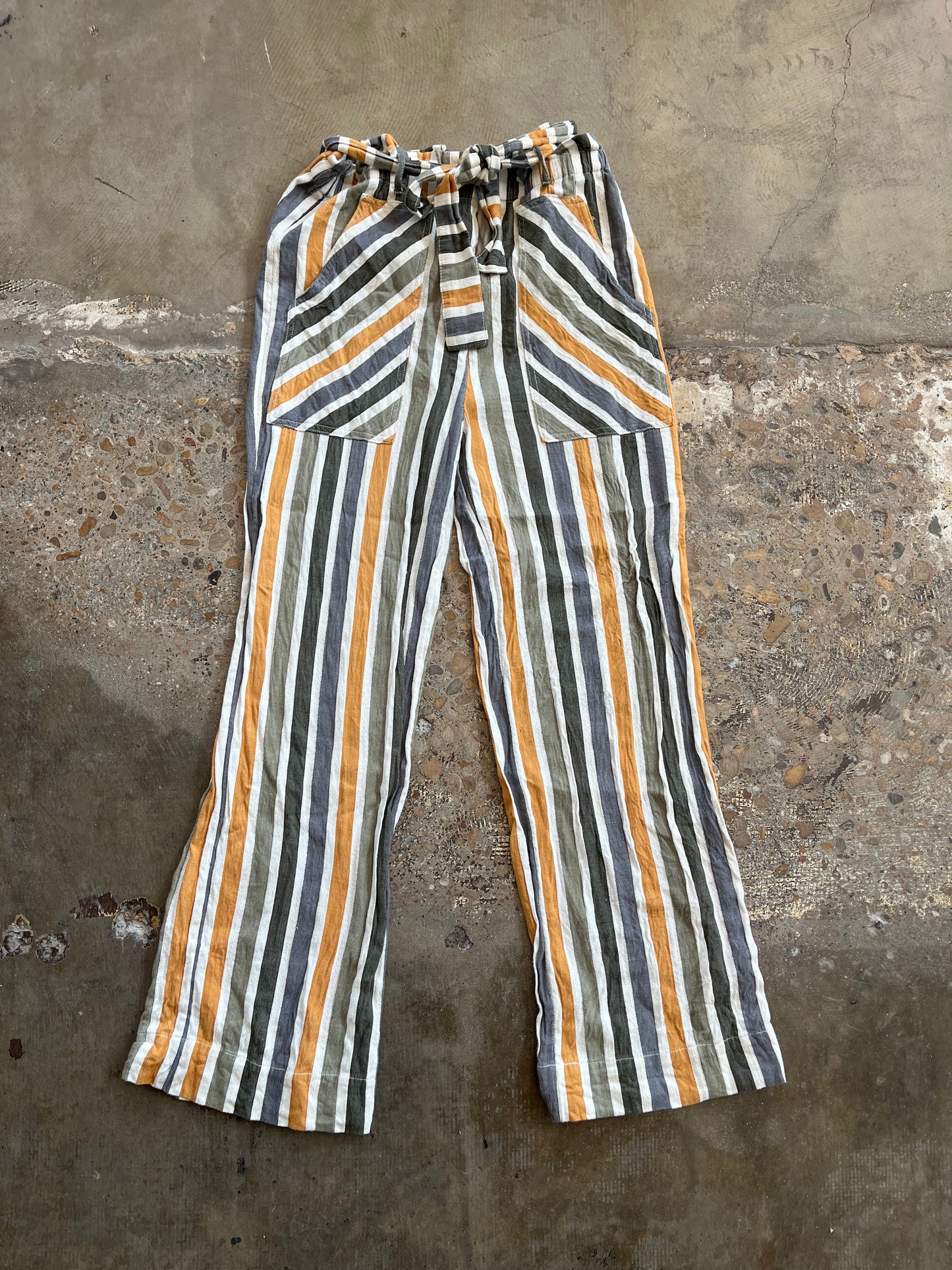 Anthropologie Striped Linen Pants