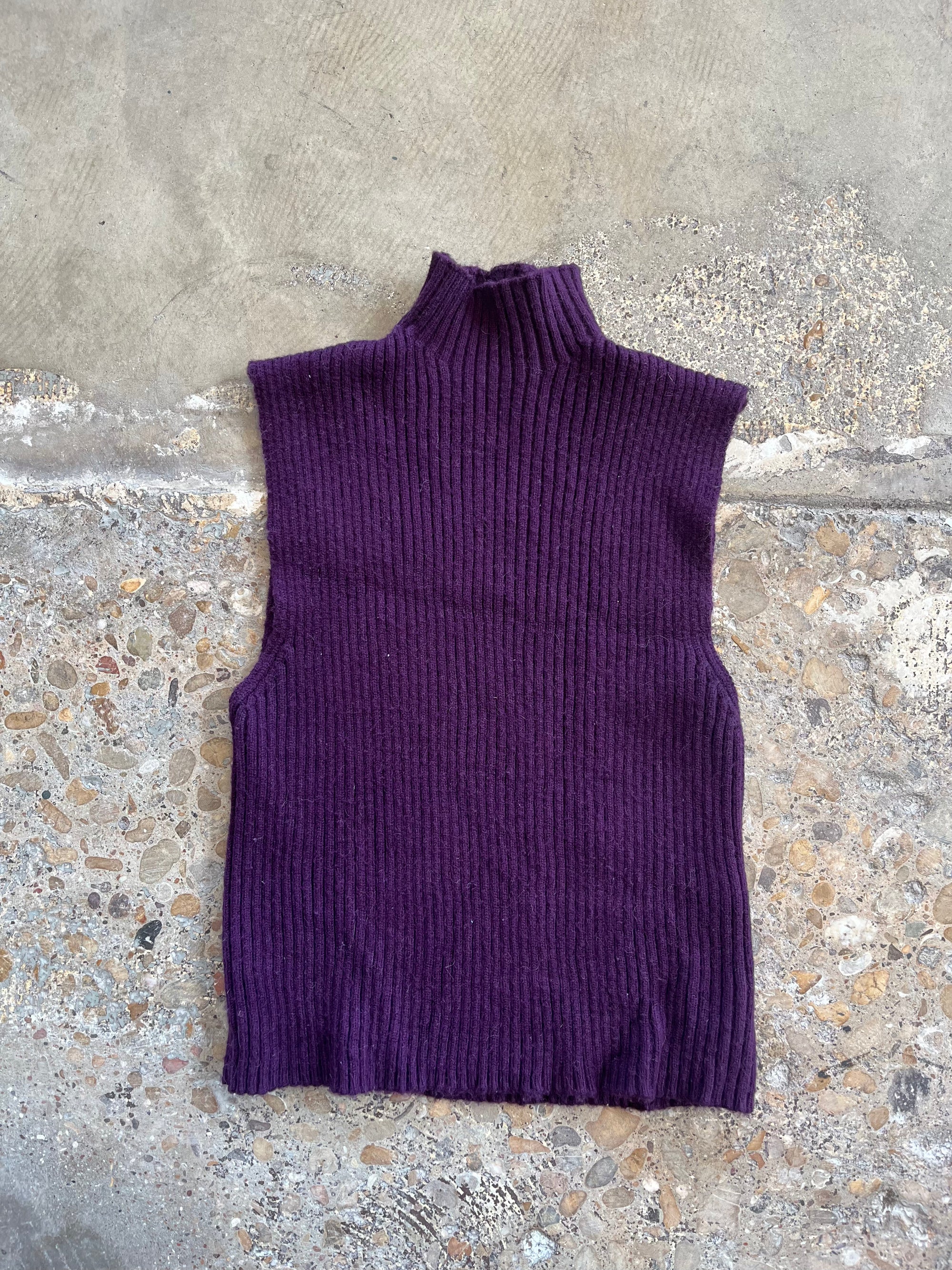 Purple Mock Neck Crop Top