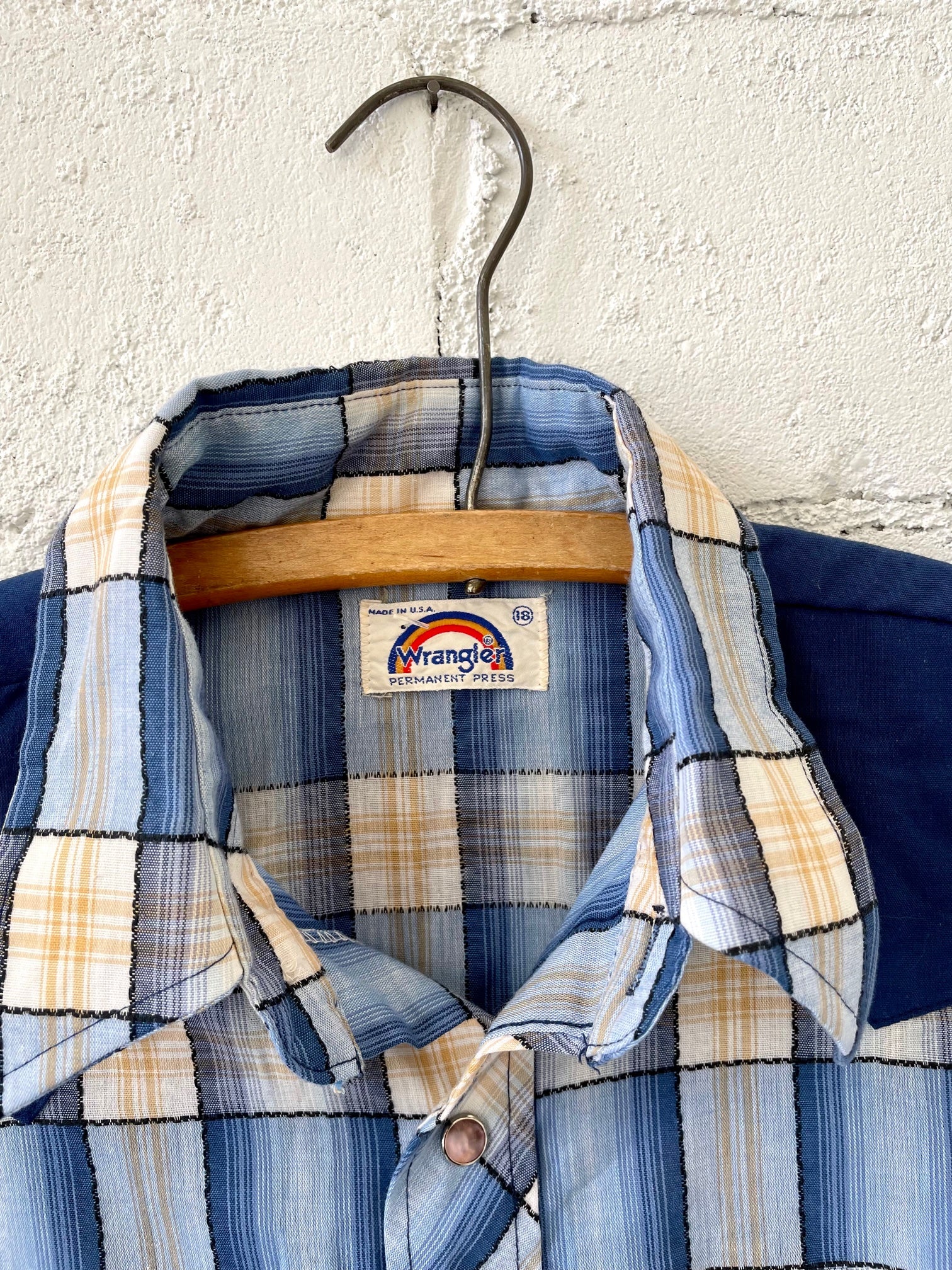 Vintage Navy Wrangler Pearl Snap