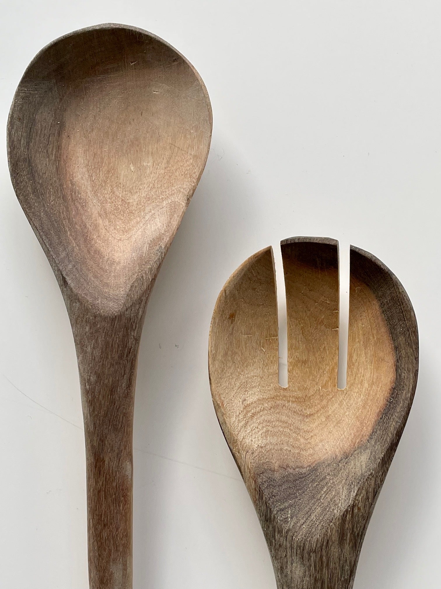 Set of 2 Wood & Bone Serving Utensils