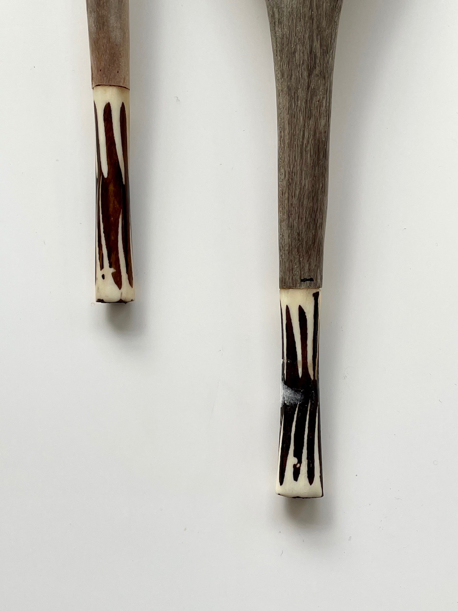 Set of 2 Wood & Bone Serving Utensils