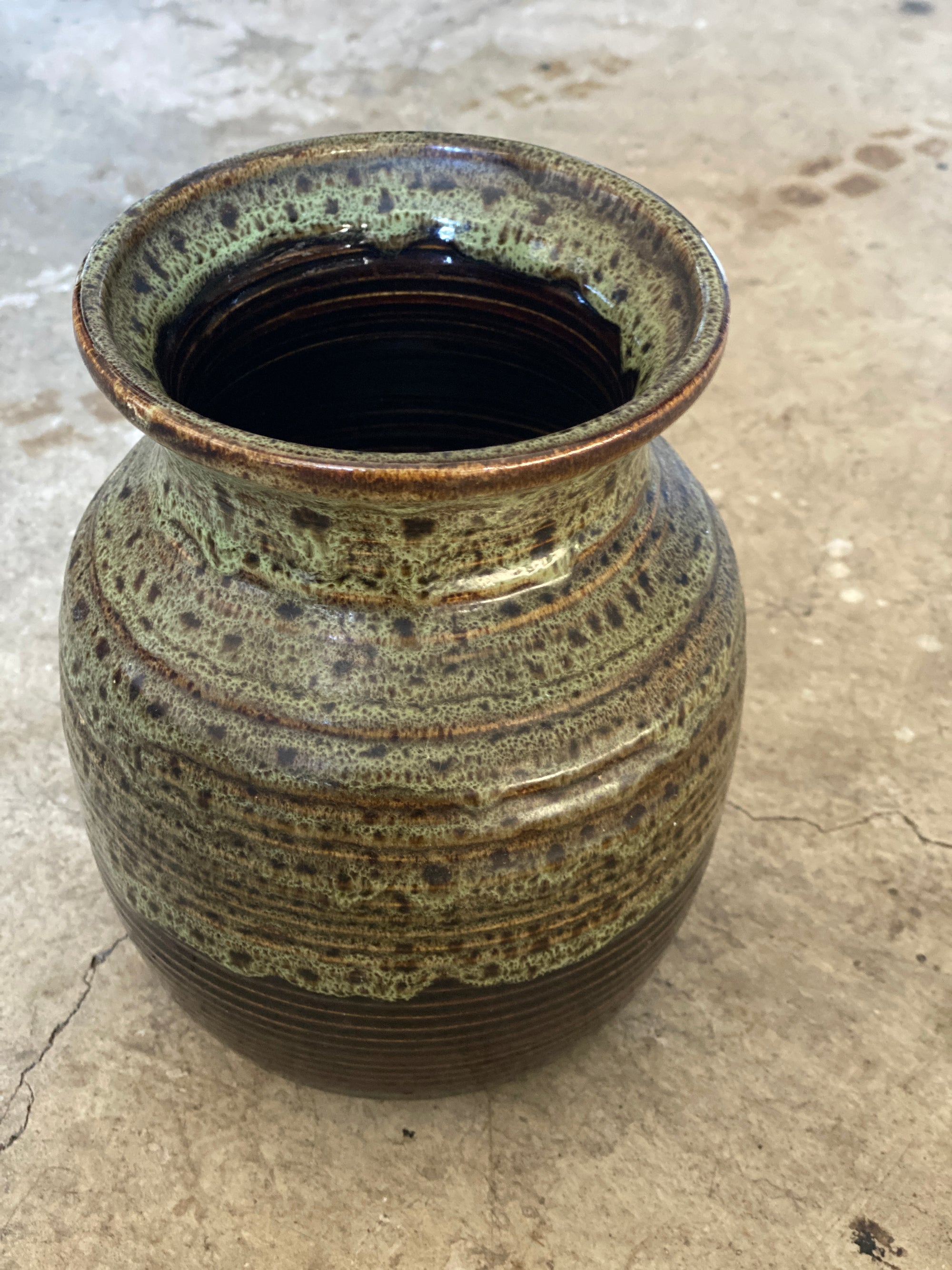 Olive Speckled Large Vase
