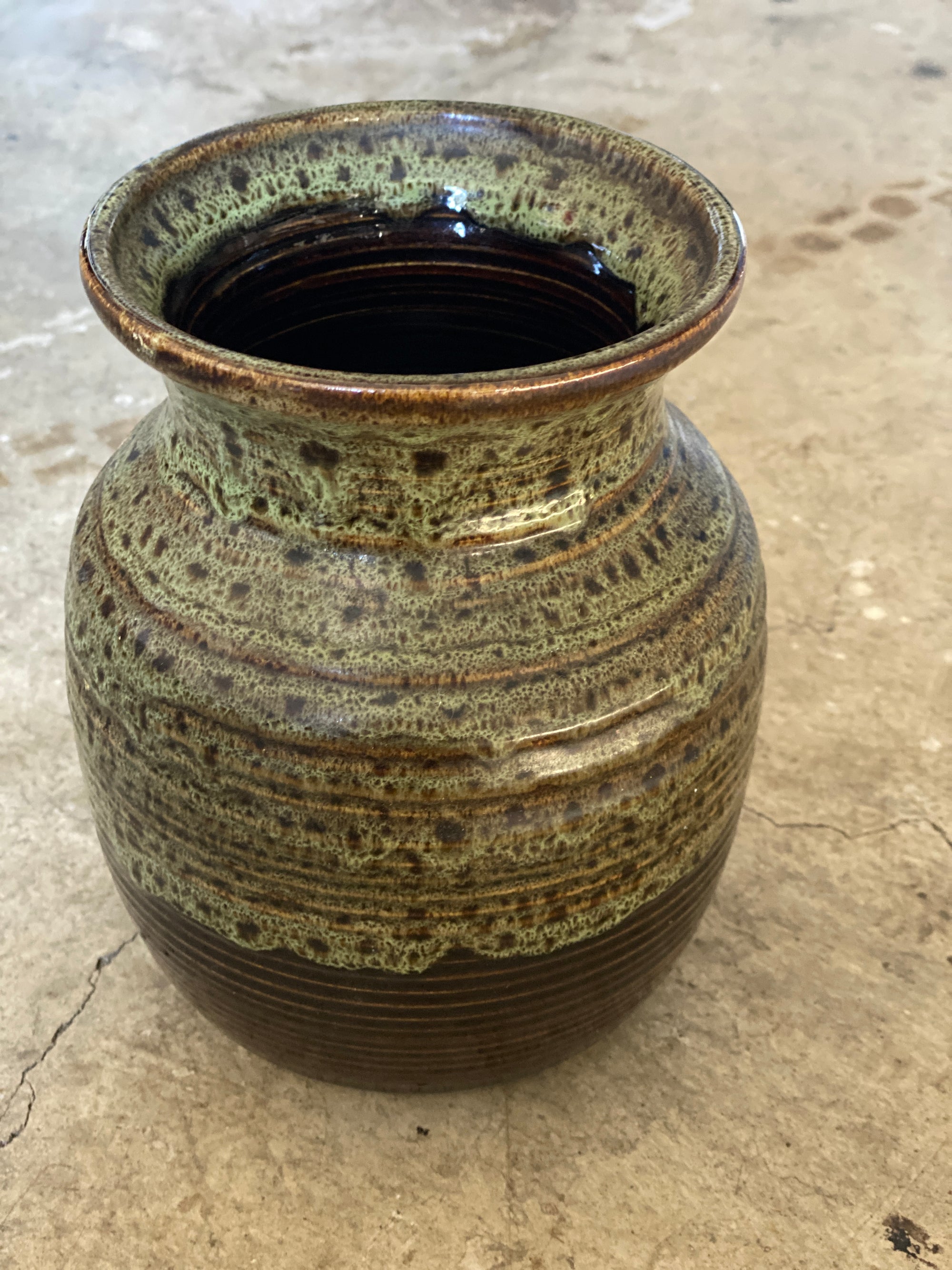 Olive Speckled Large Vase