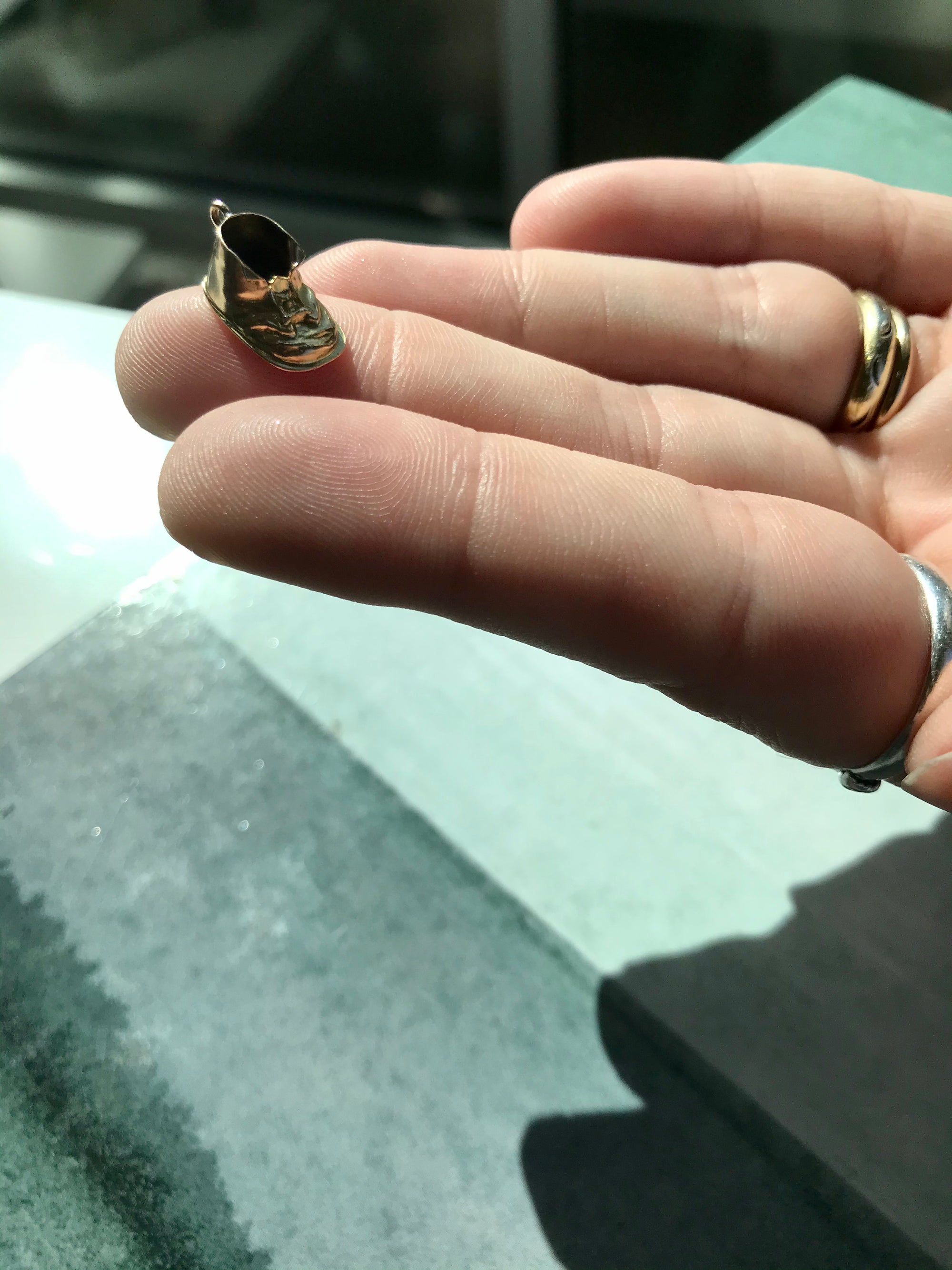 Vintage 10k Yellow Gold Baby Shoe Charm