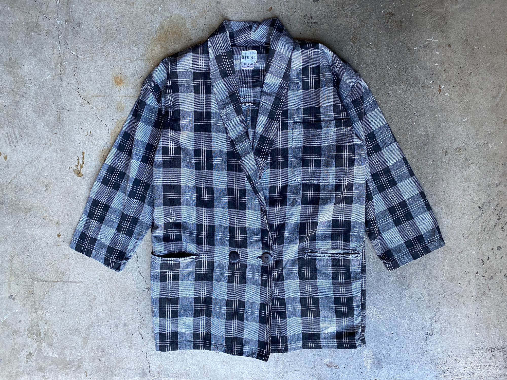 Vintage Black & Grey Oversized Blazer