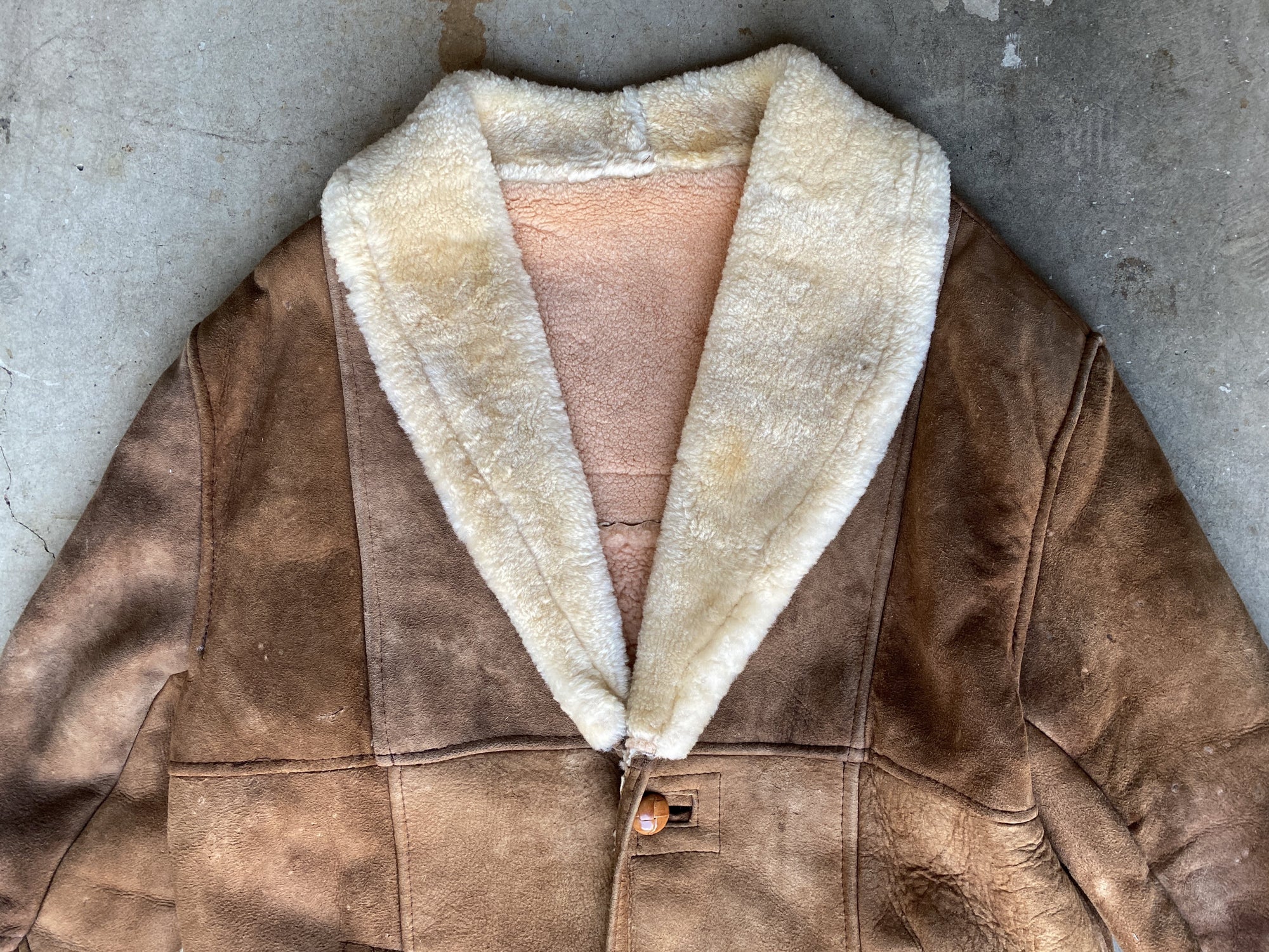 Brown Sherpa Lined Suede Coat