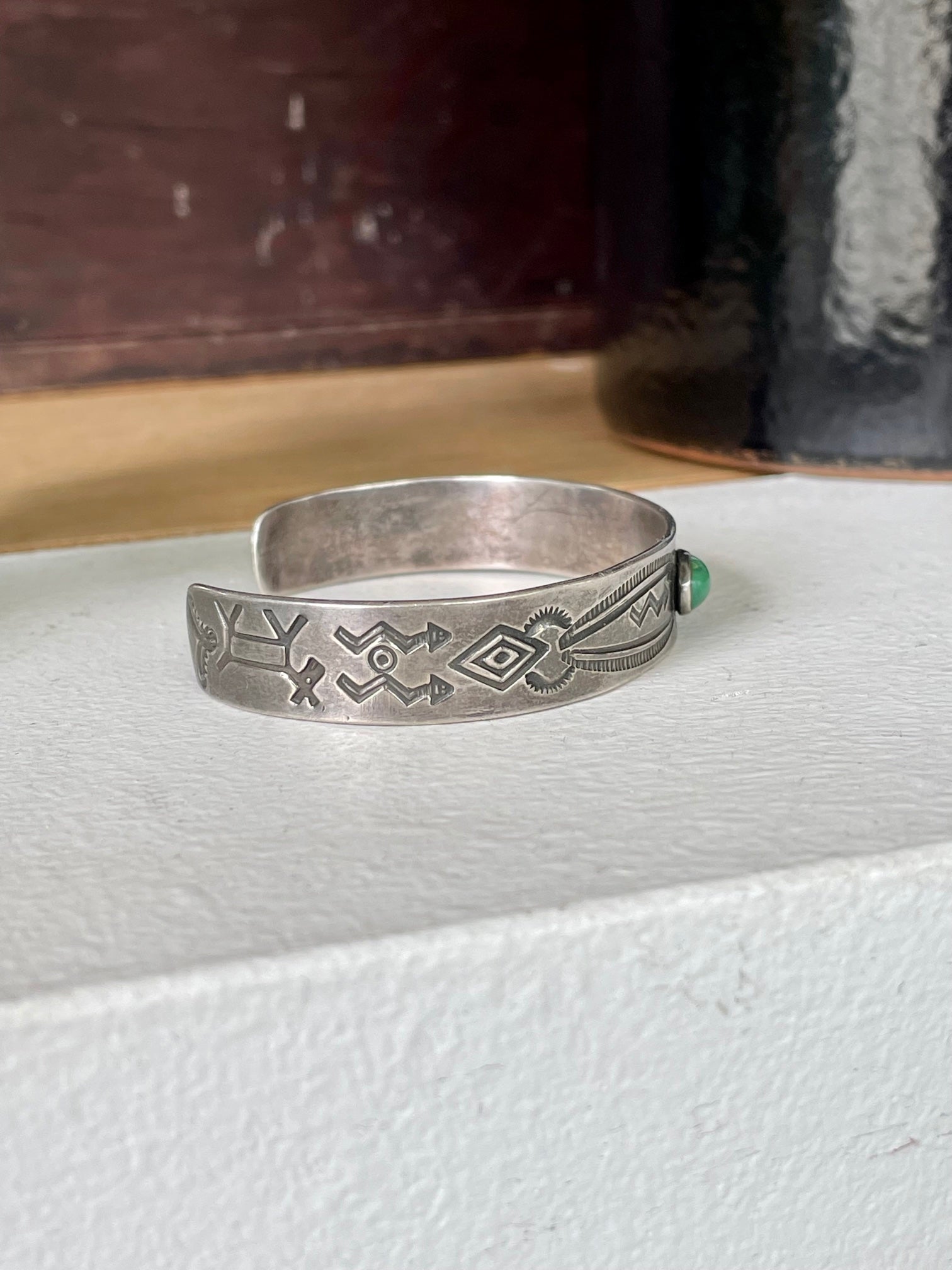Vintage Engraved Turquoise Cuff