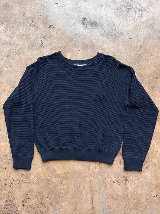 Navy Waffle Knit Sweater