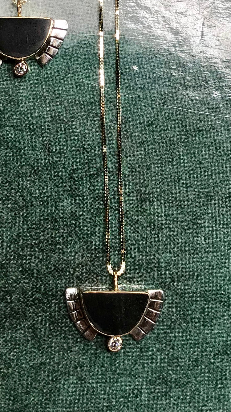 Rising Sol Necklace In Black Jade