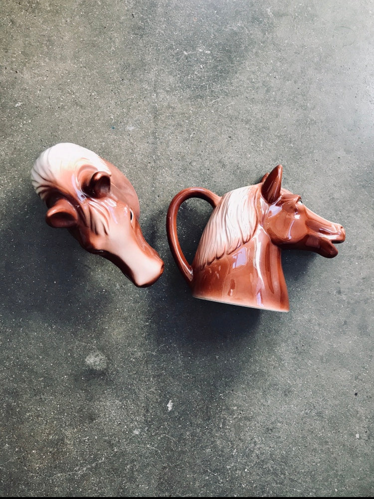 Vintage Cream & Sugar Horse Head Set