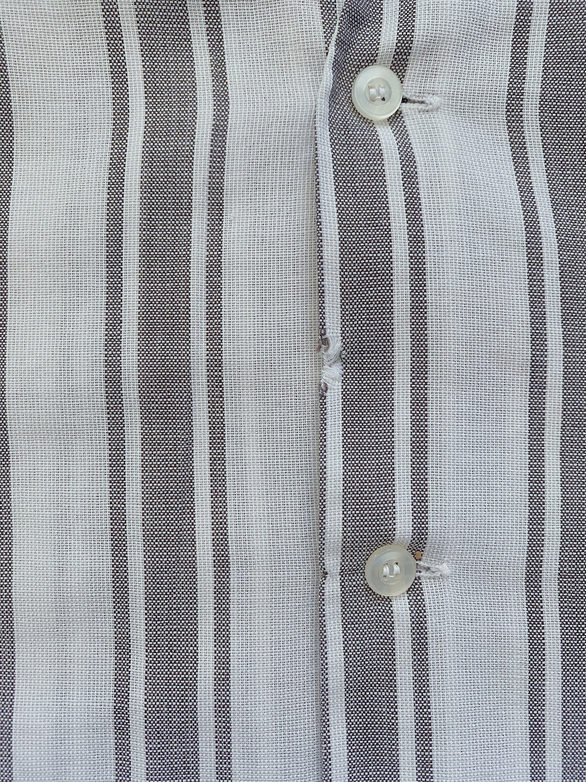 1950's-60's Grey Wide Stripe Short Sleeve Button Down