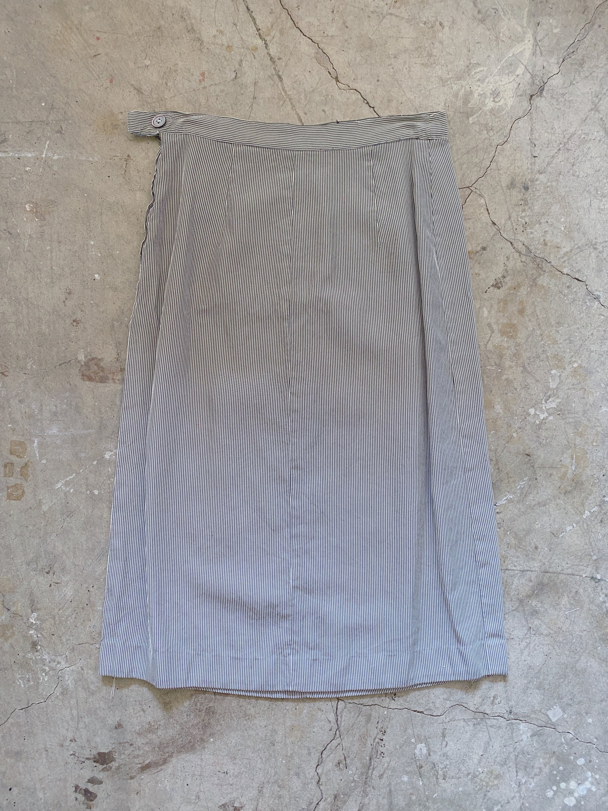 1950's Grey Stripe Pencil Skirt