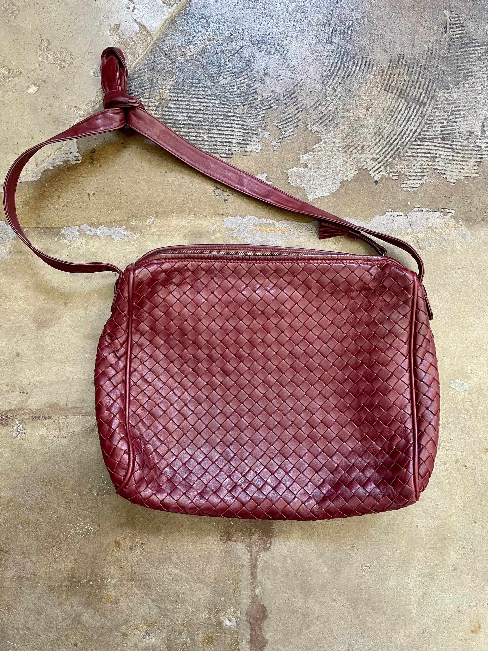 Vintage Bottega Veneta Maroon Purse