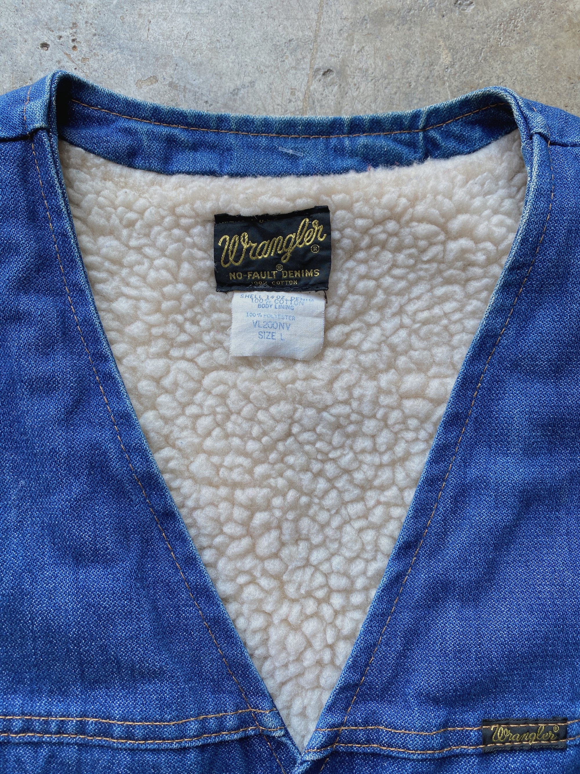 1970's Wrangler Shearling Denim Vest